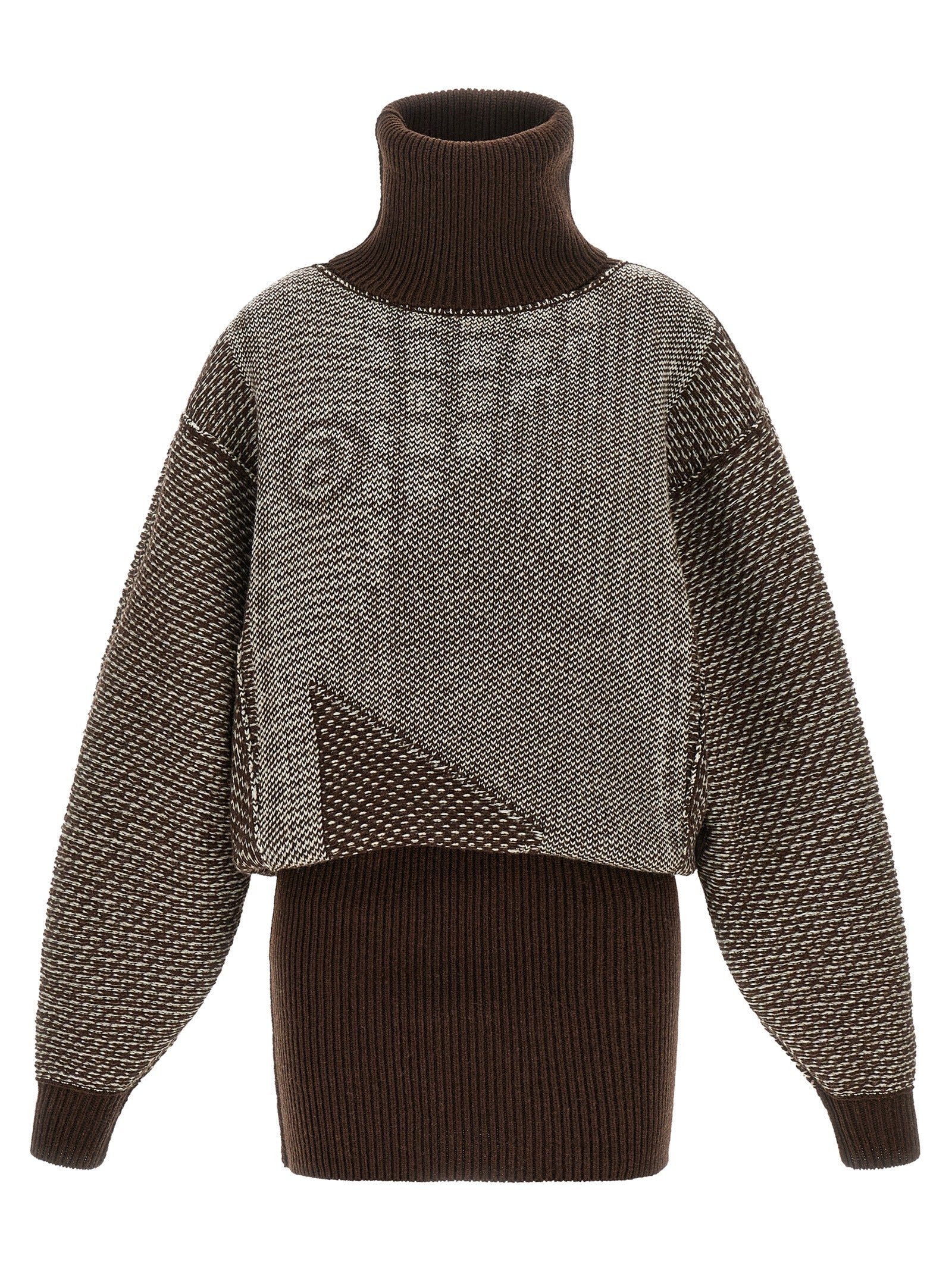 MM6 Maison Margiela Brown Wool Short Dress