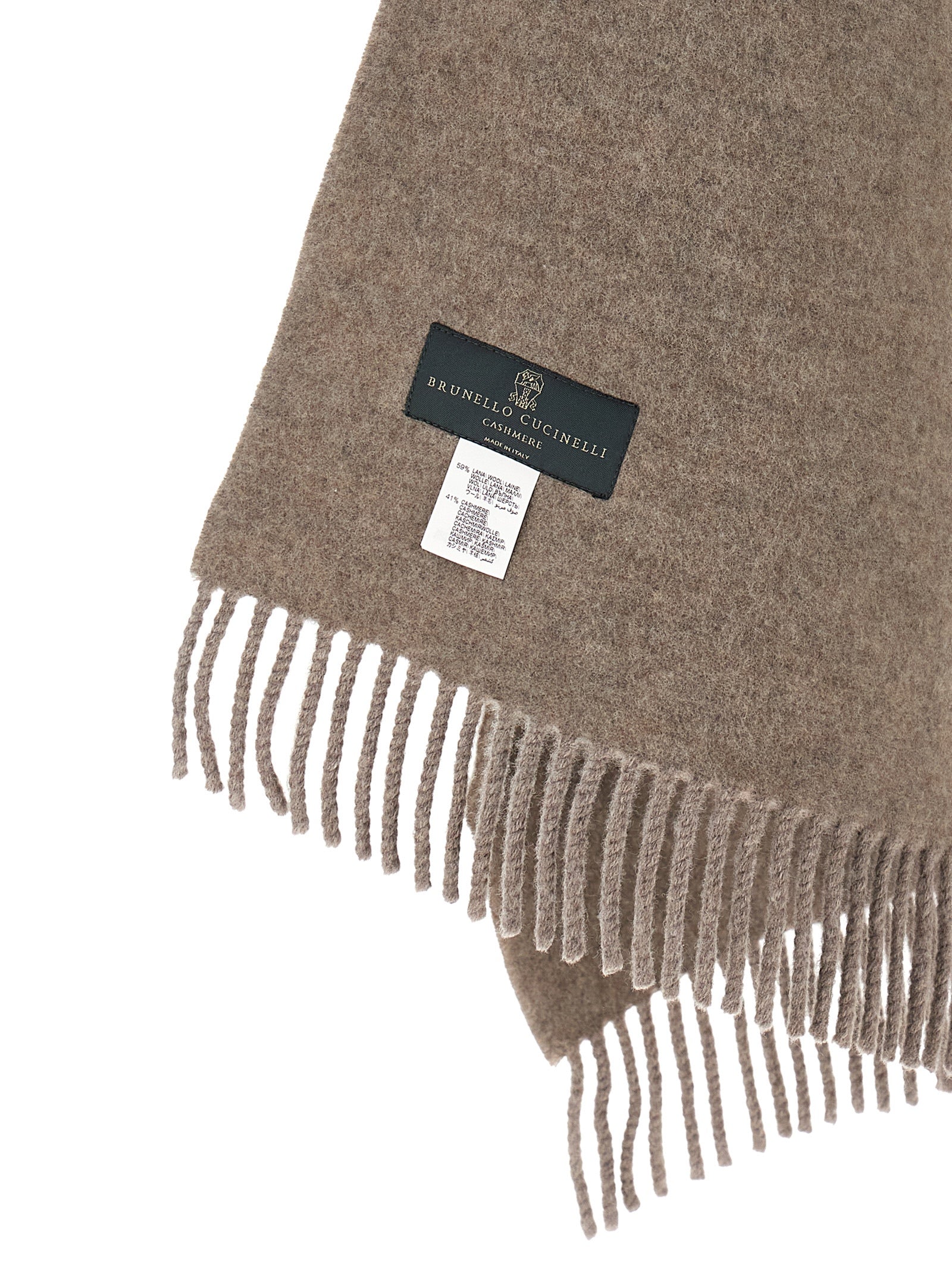 Brunello Cucinelli Brown Wool Scarf
