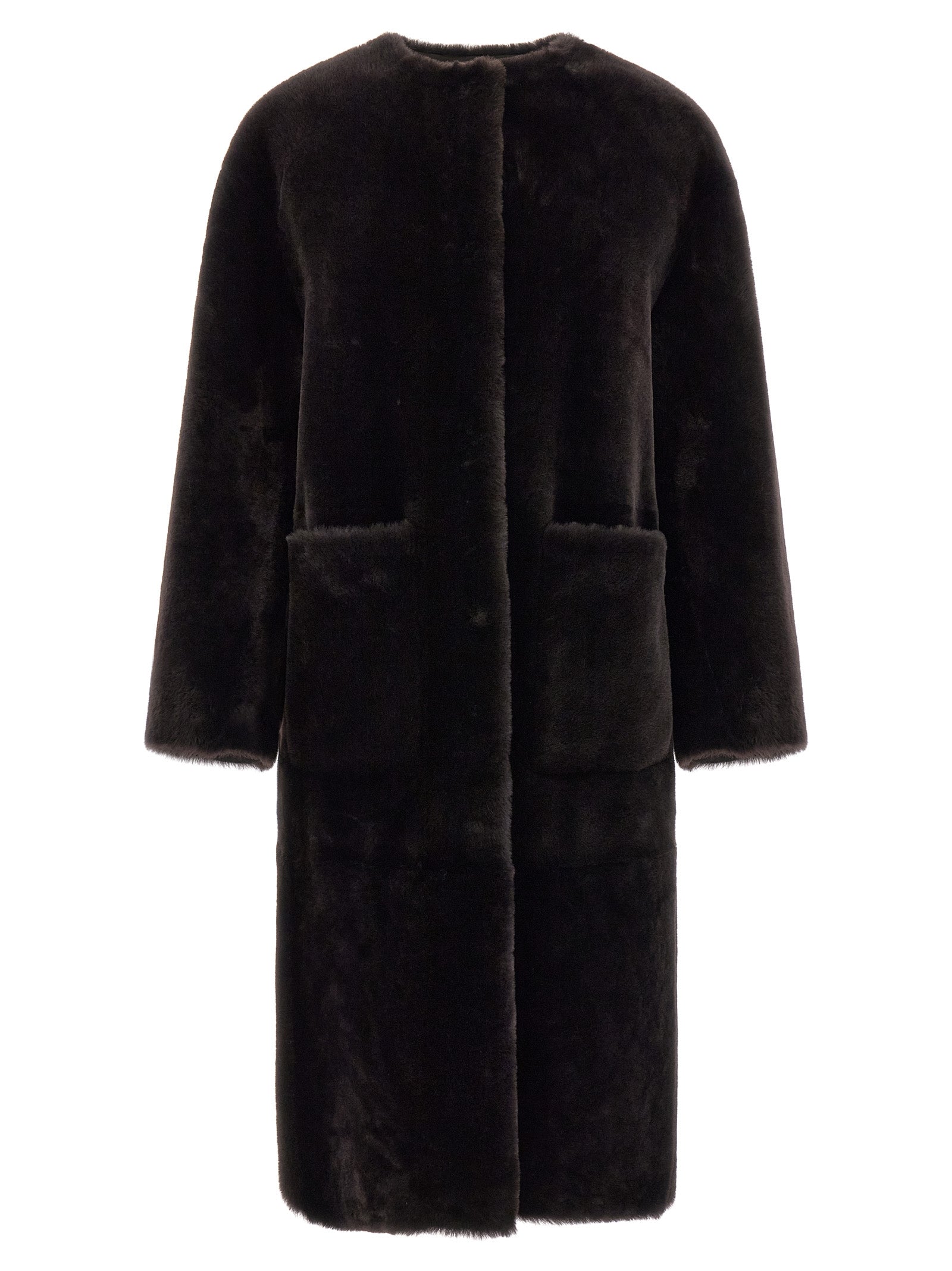 BLANCHA Brown Lamb Fur Coat