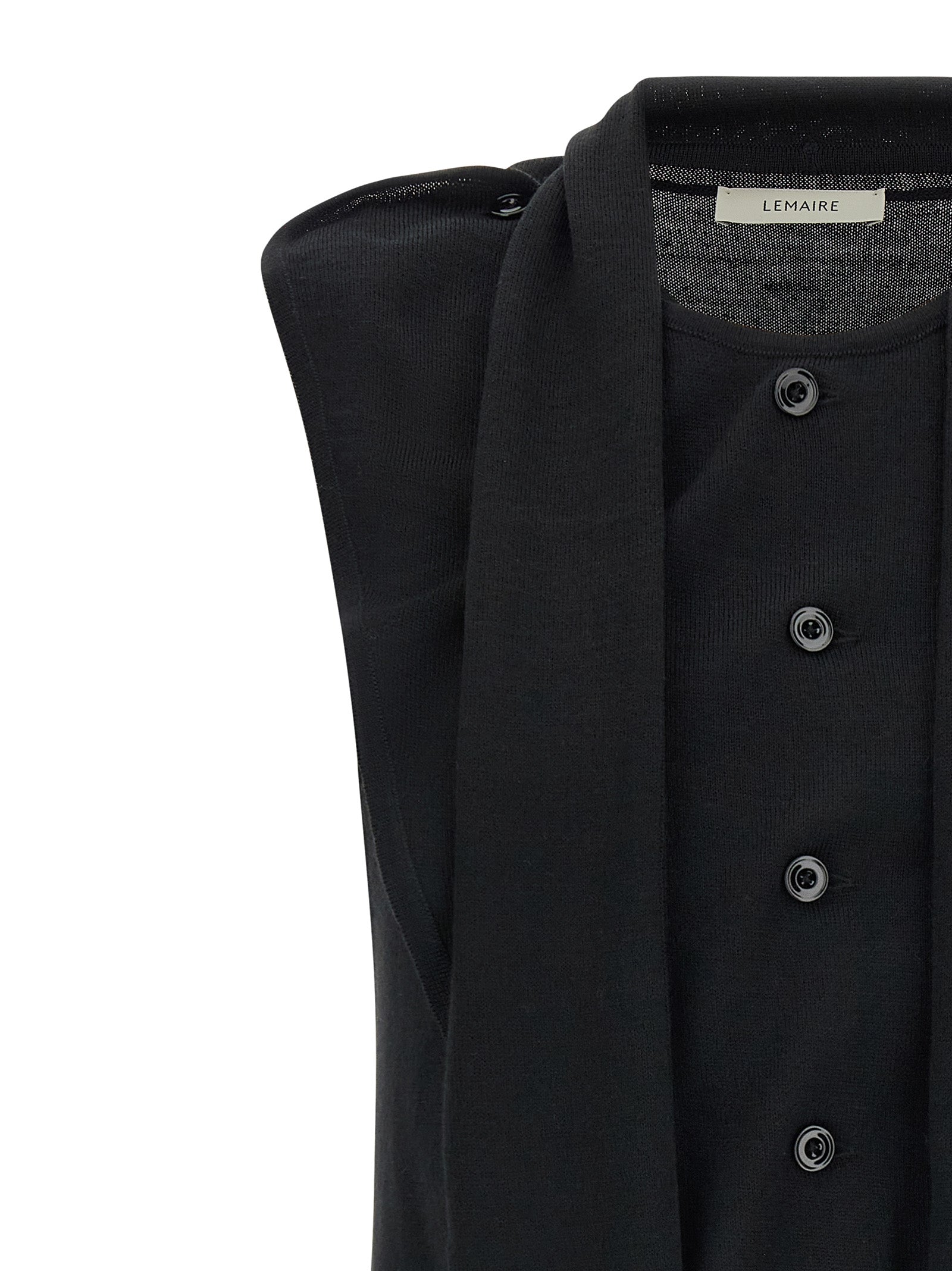 Lemaire Black Wool Sleeveless Jacket