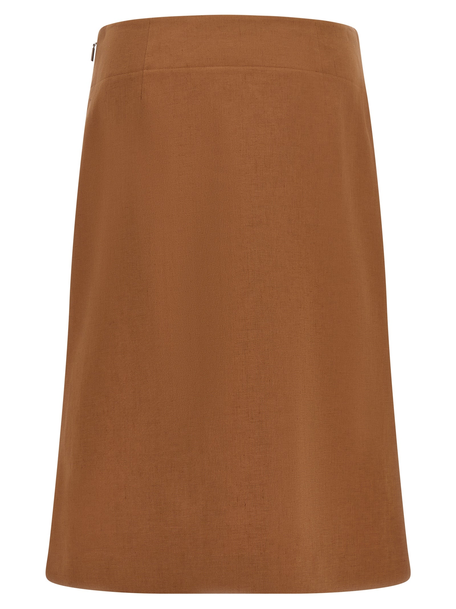 Fendi Brown Linen Midi Skirt