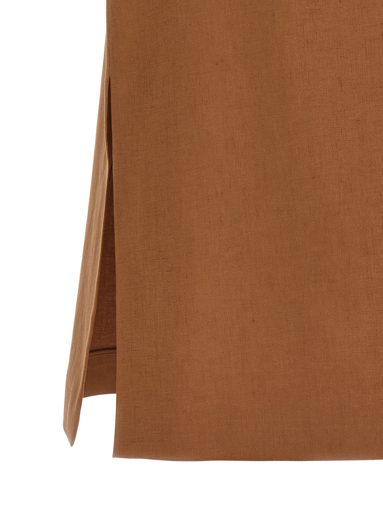 Fendi Brown Linen Midi Skirt