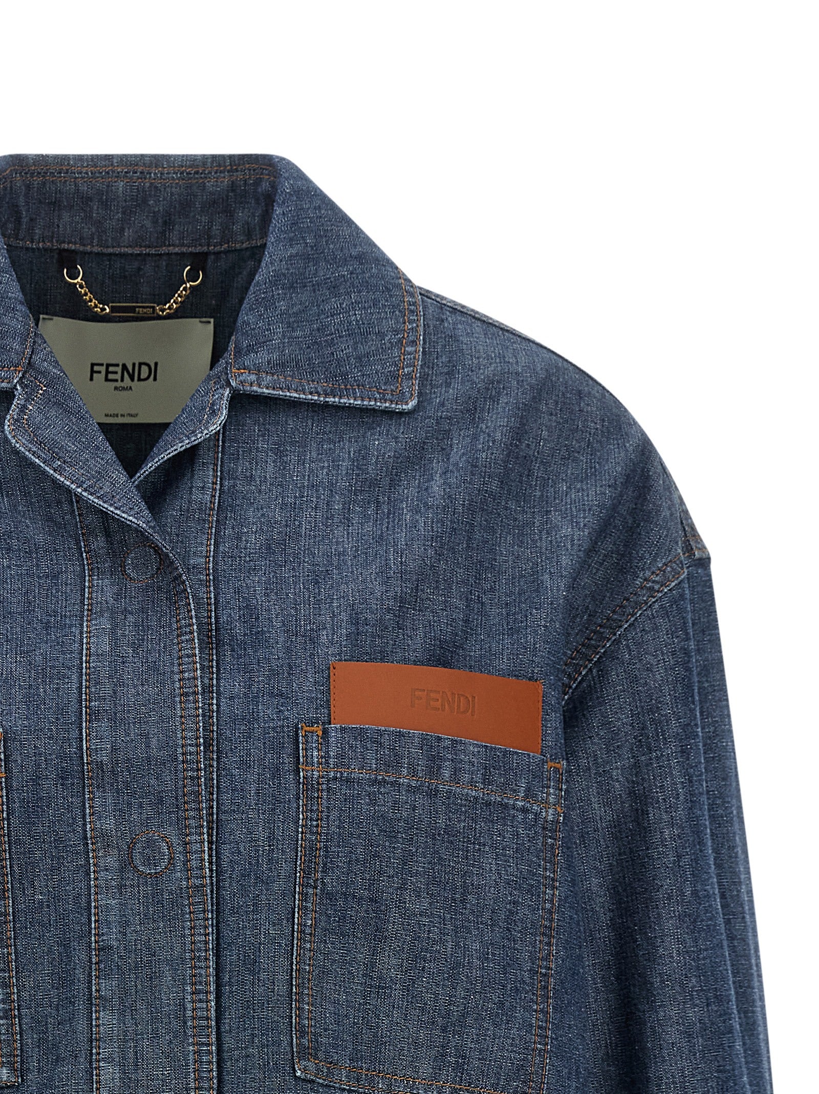 Fendi Blue Cotton Denim Jacket