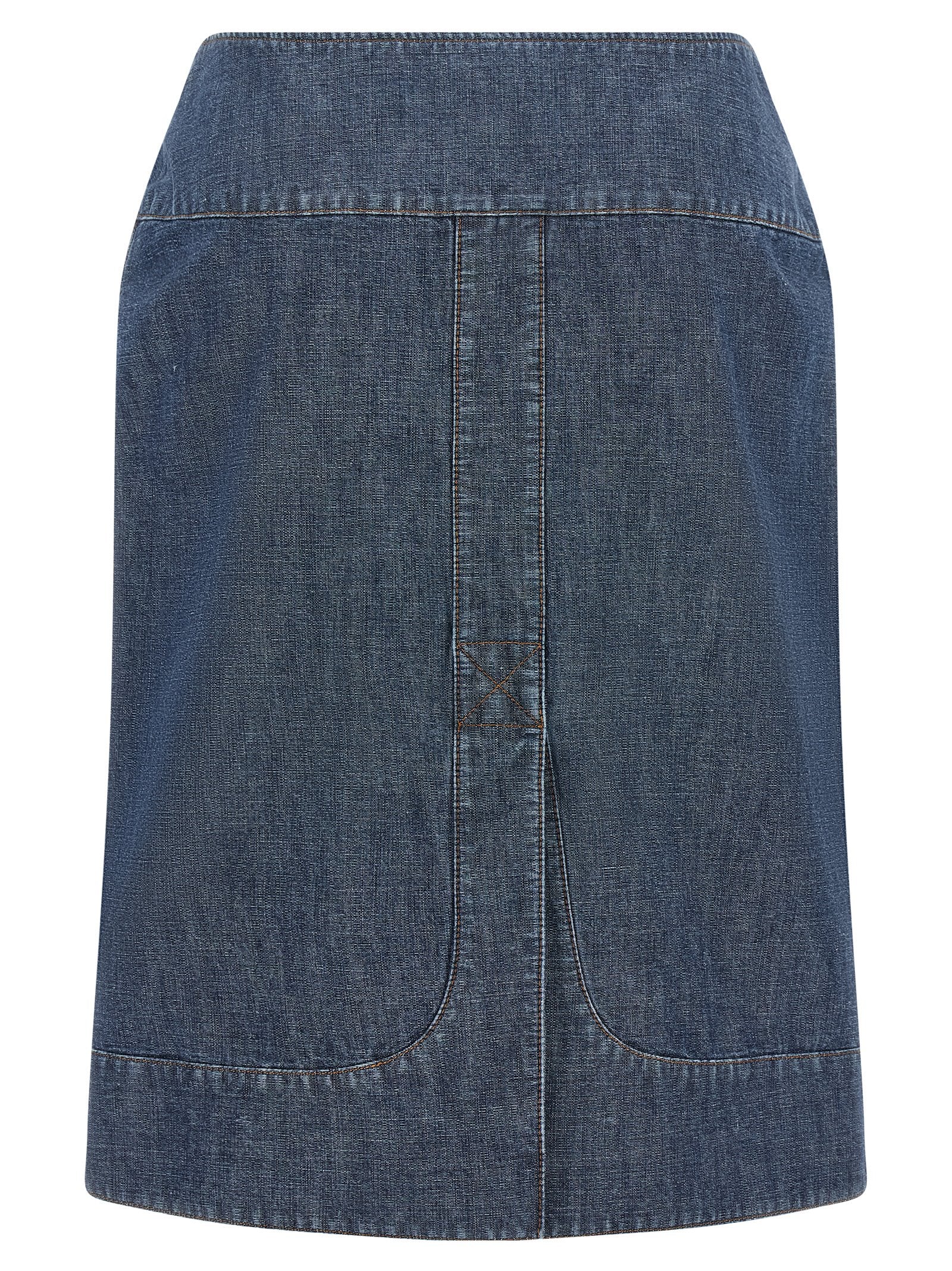 Fendi Blue Cotton Midi Skirt