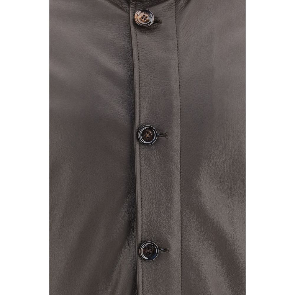 MooRER Brown Leather Leather Jacket