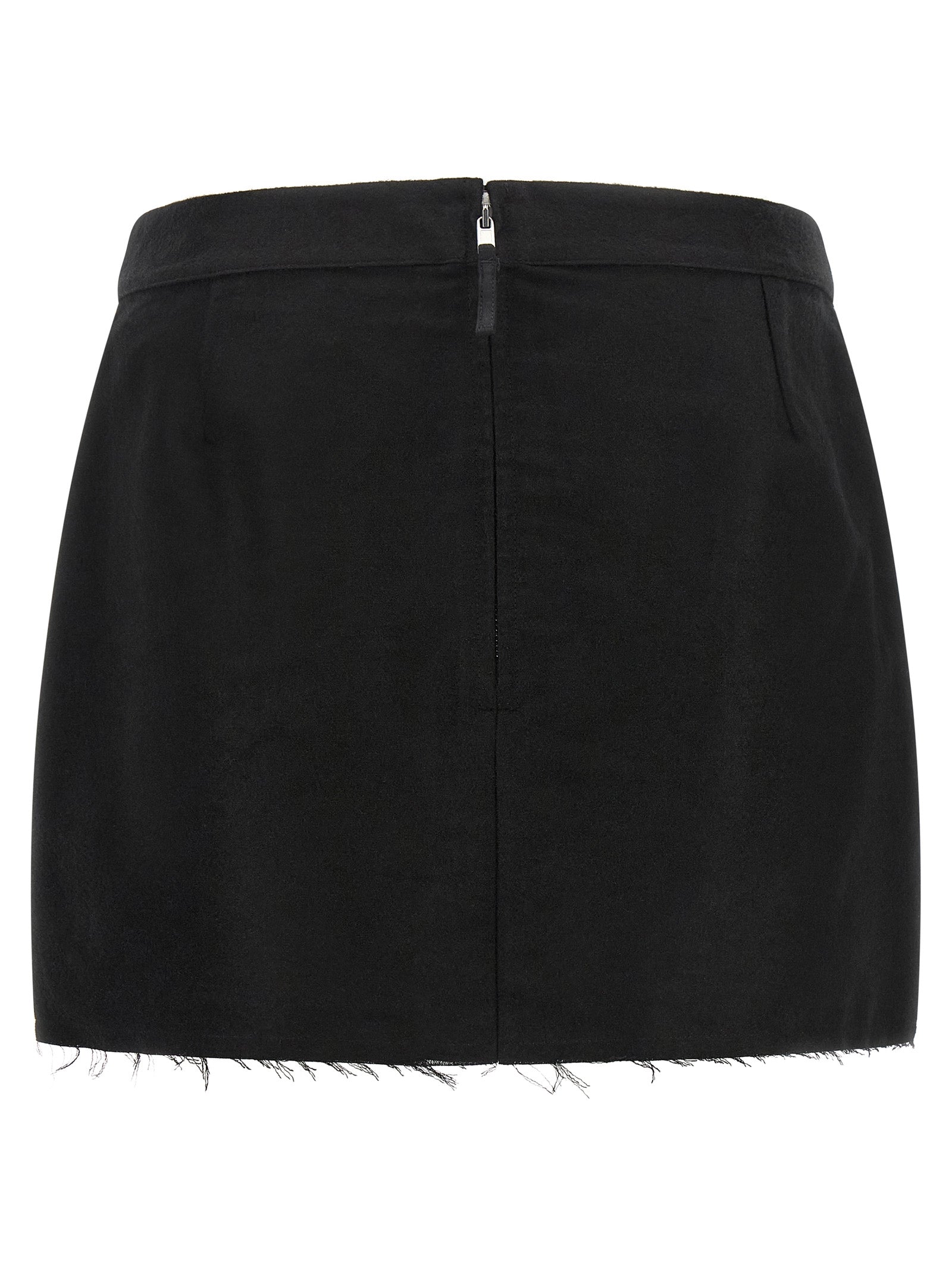 Rick Owens Black Ramie Long Skirt