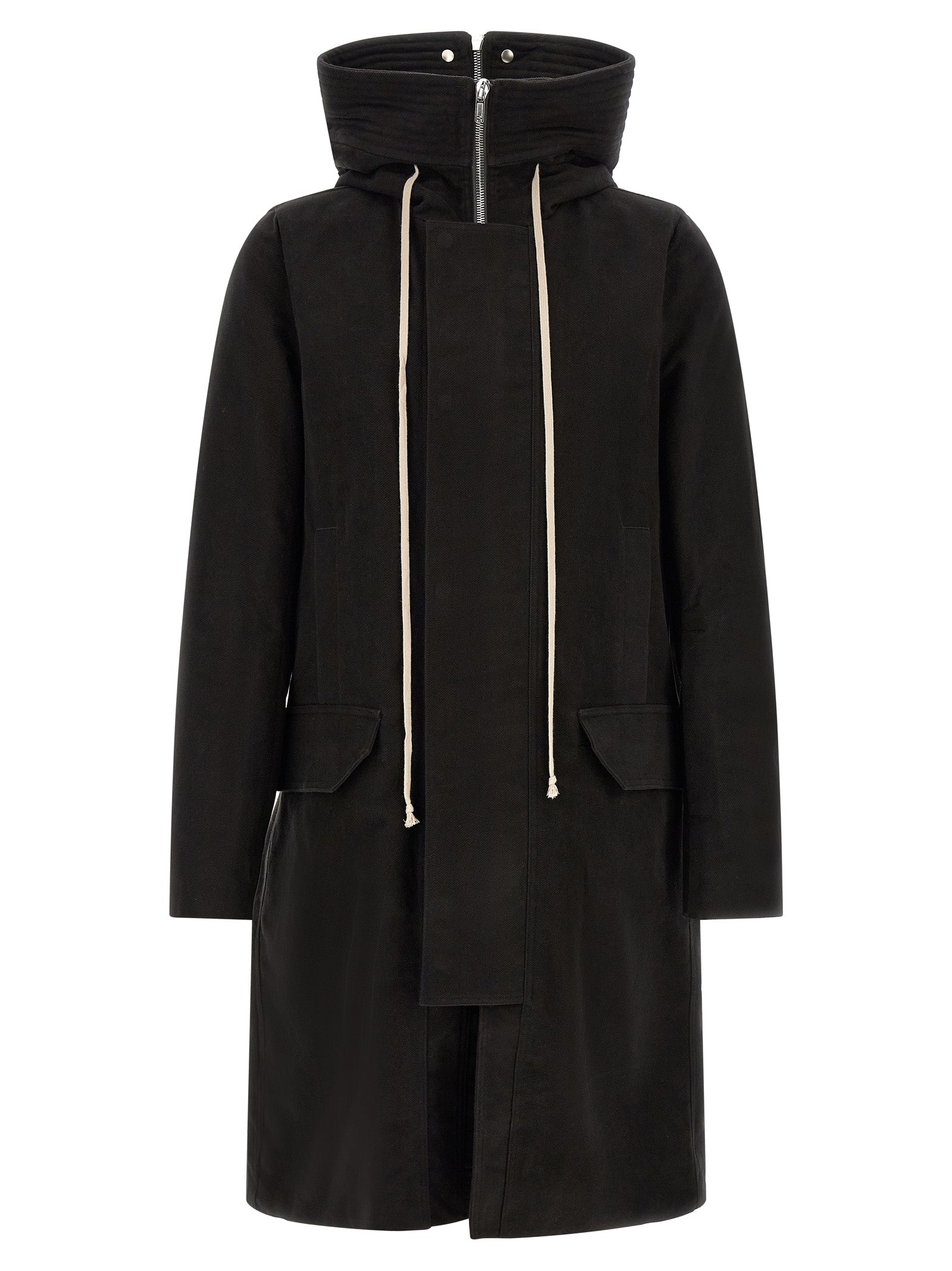 Rick Owens Black Cotton Parka