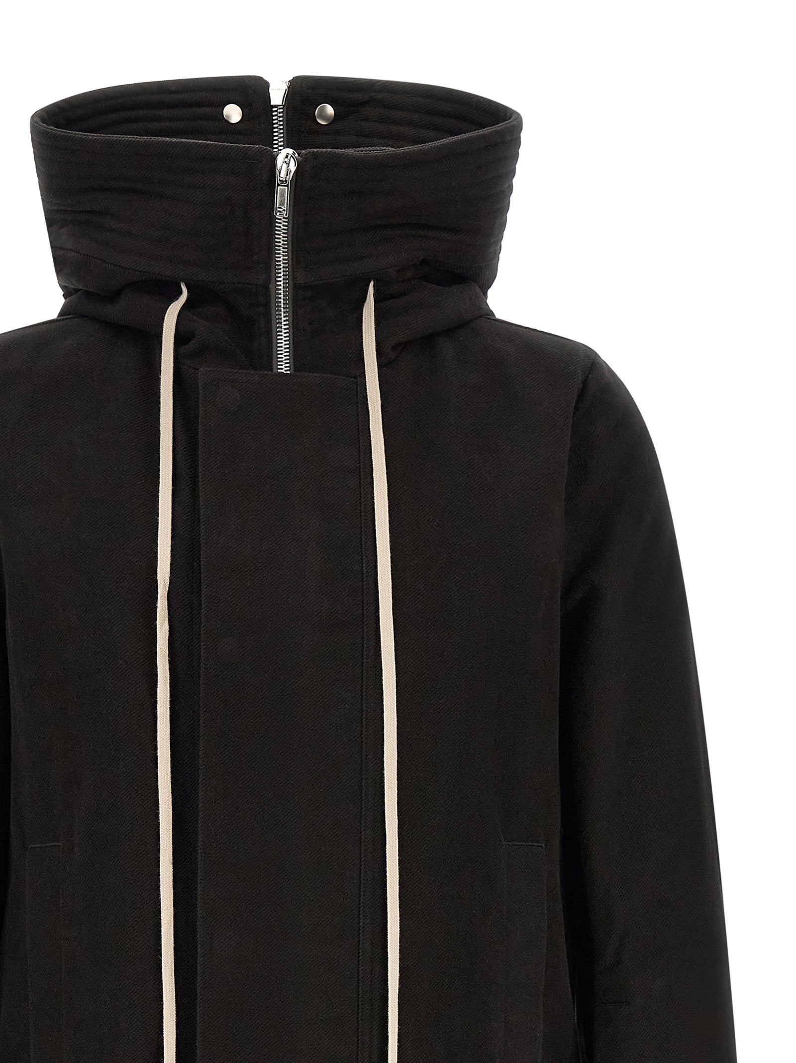 Rick Owens Black Cotton Parka