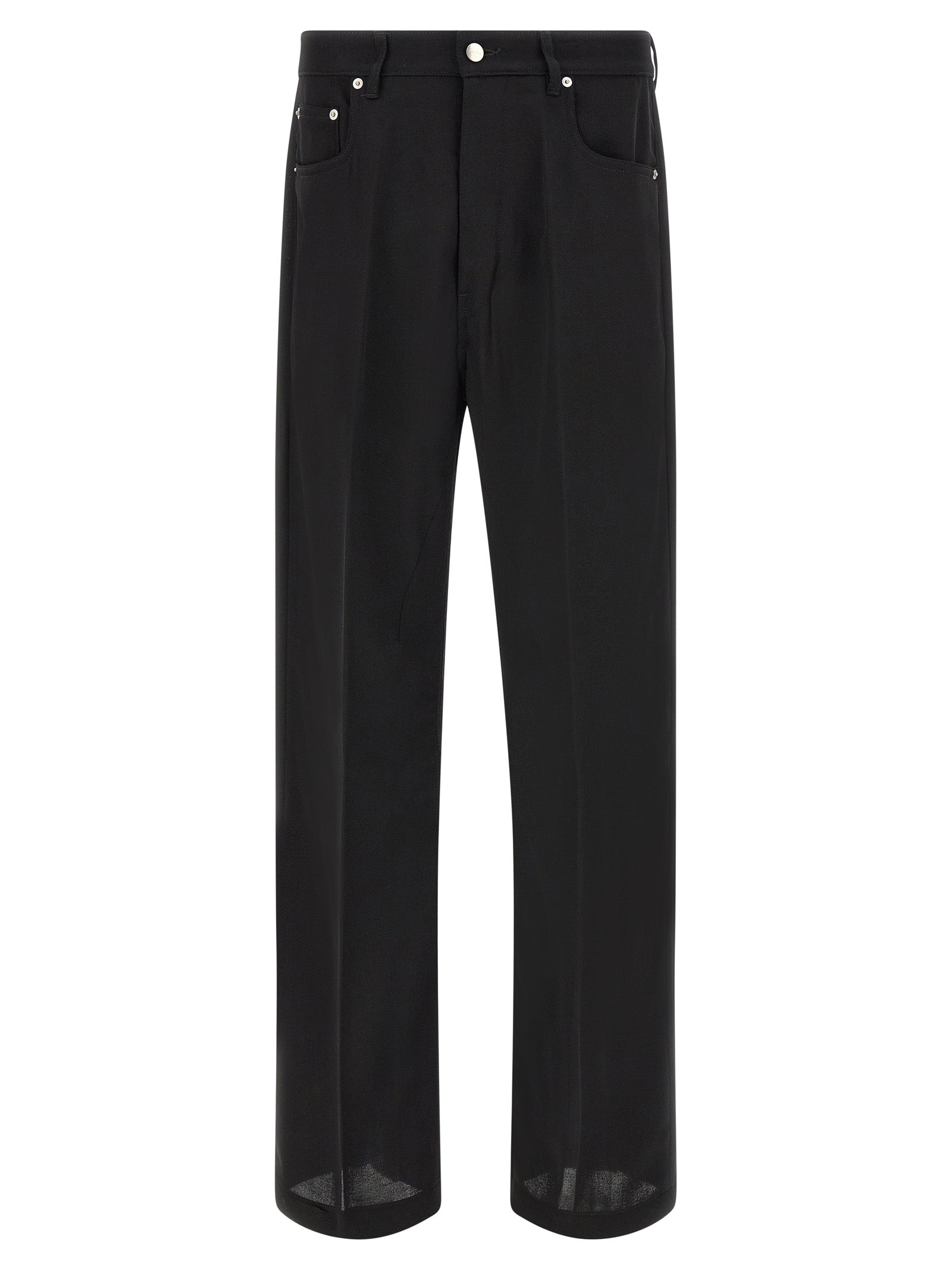 Rick Owens Black Cotton Relaxed Fit Jeans