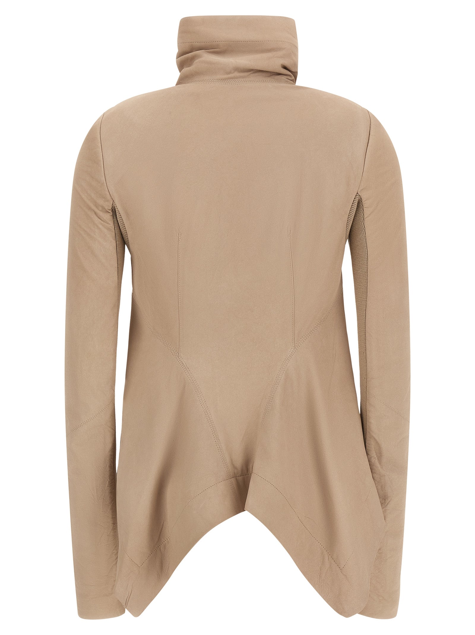 Rick Owens Beige Lamb Leather Leather Jacket