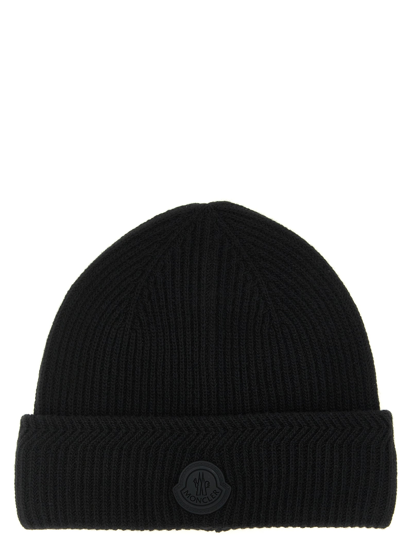 Moncler Black Virgin Wool Beanie