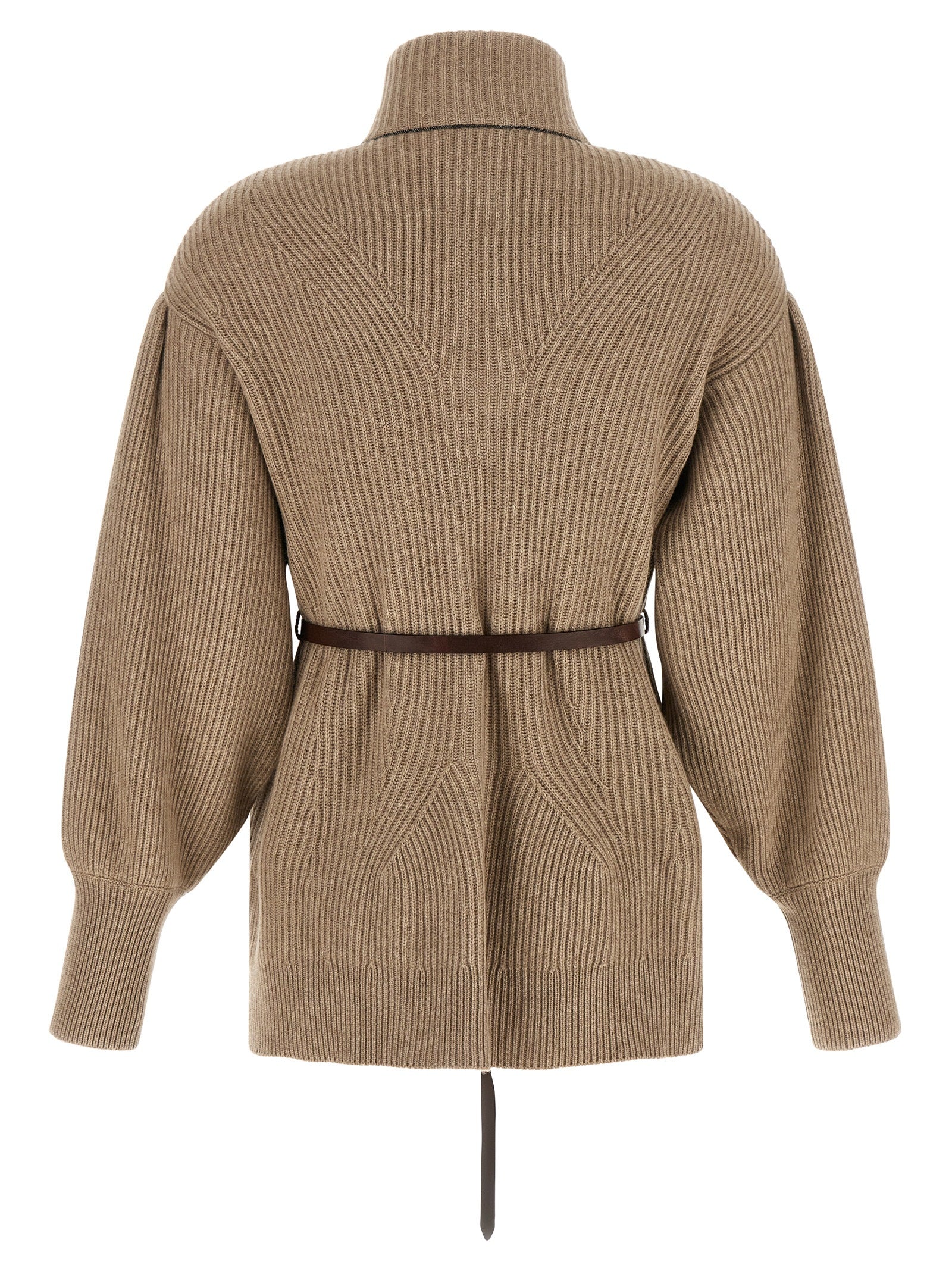 Brunello Cucinelli Beige Virgin Wool Cardigan