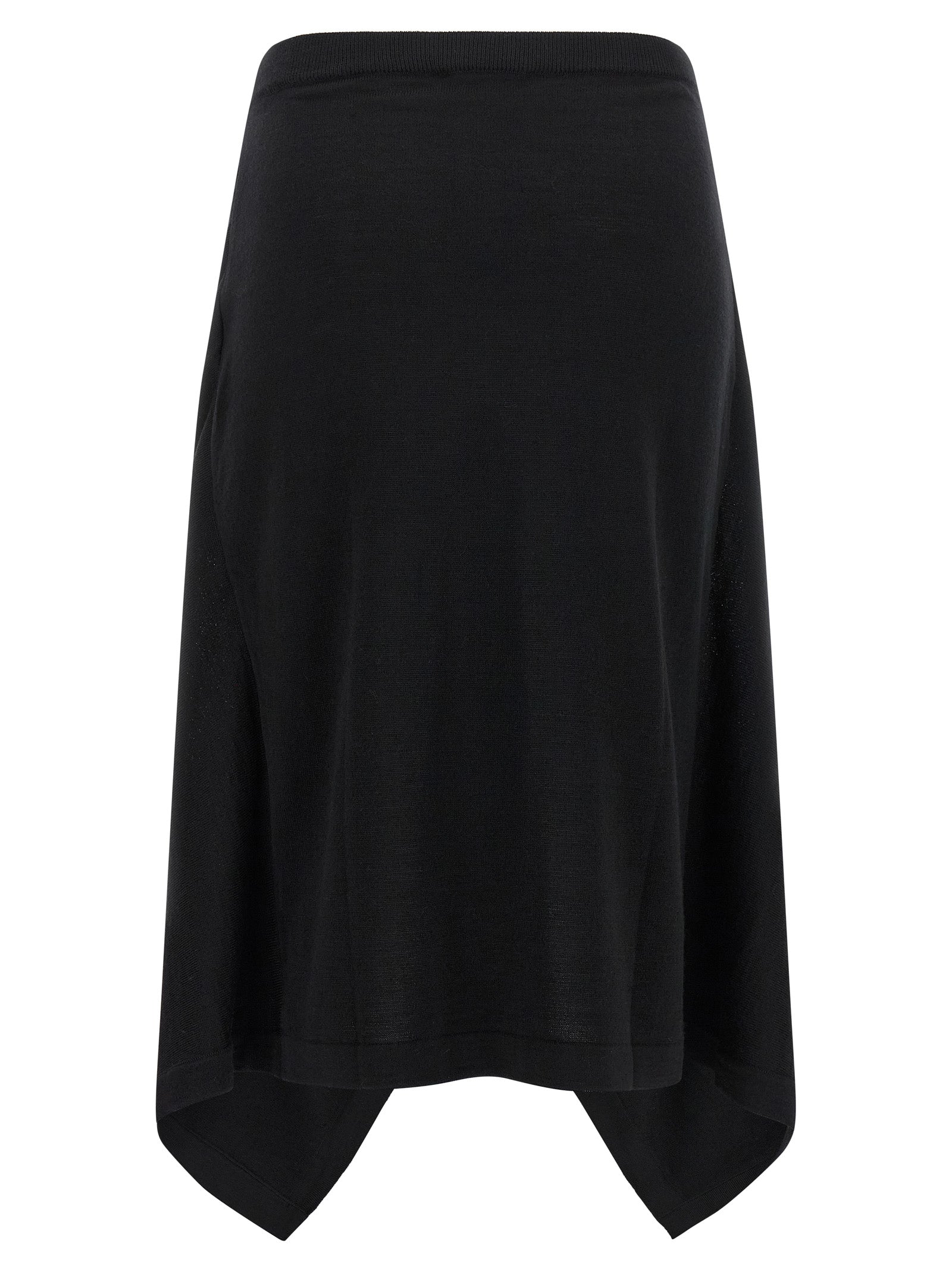 Lemaire Black Wool Midi Skirt