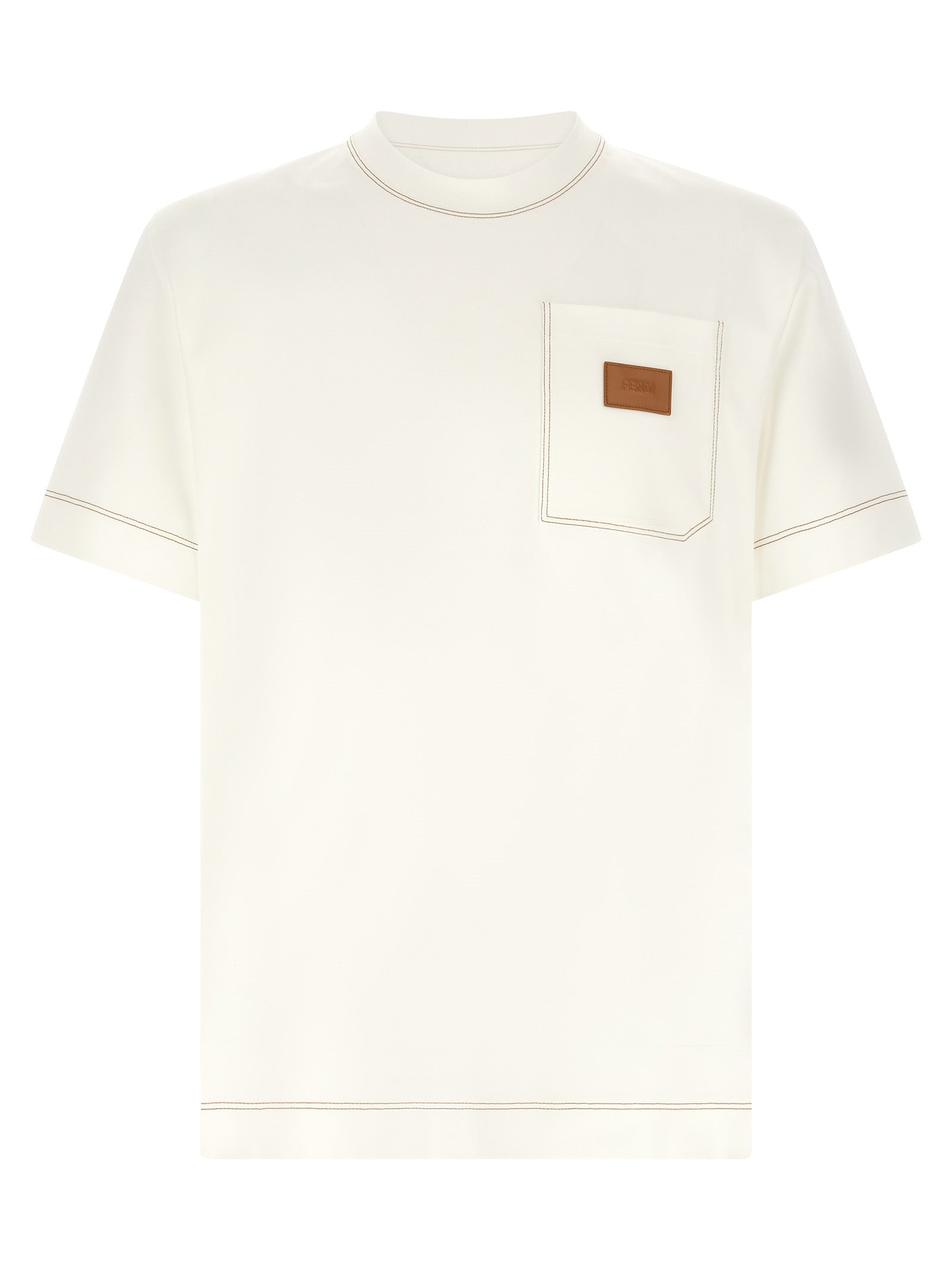 Fendi White Cotton T-Shirt