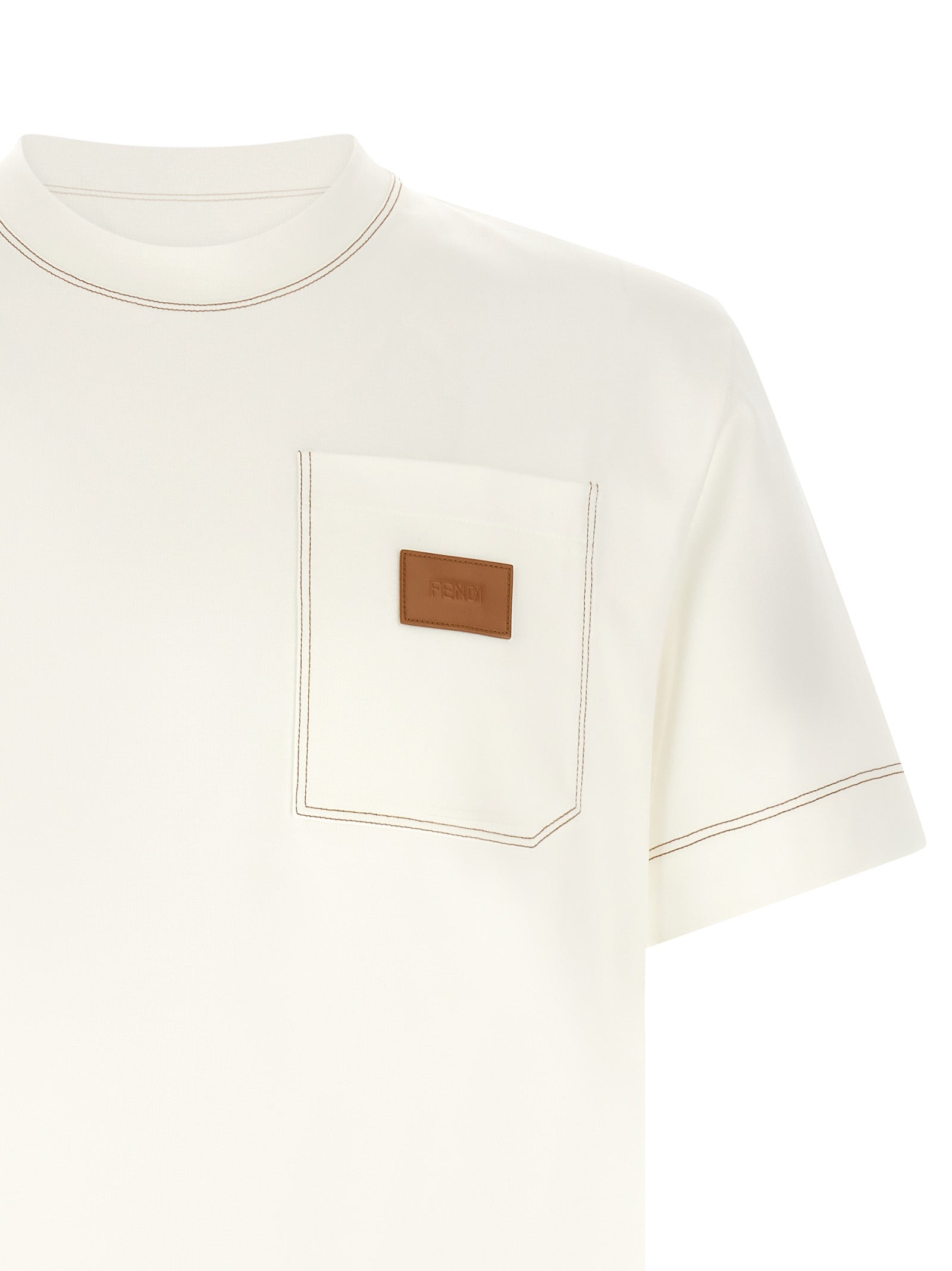 Fendi White Cotton T-Shirt