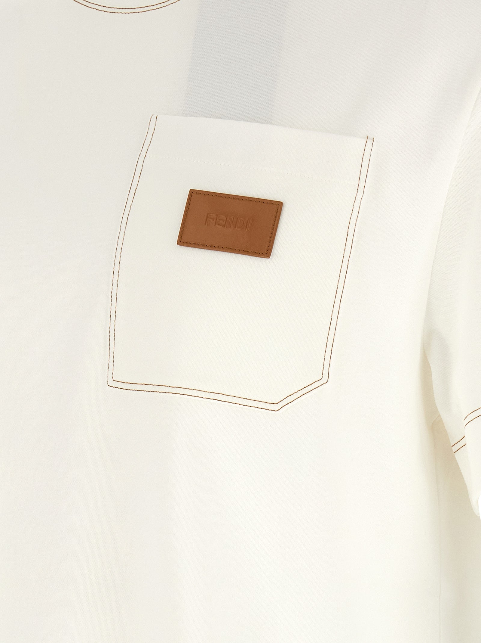 Fendi White Cotton T-Shirt