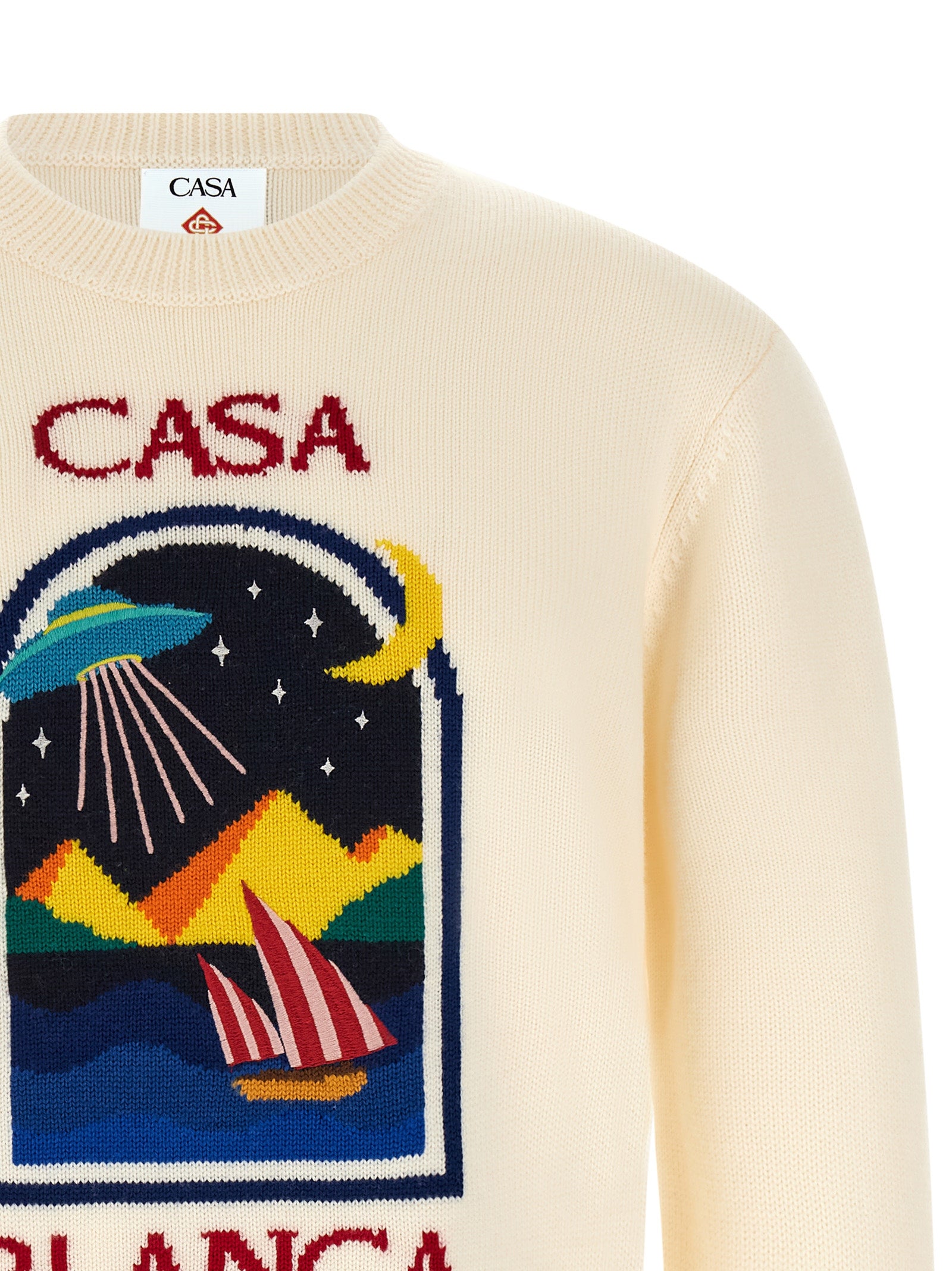 Casablanca White Wool Cardigan