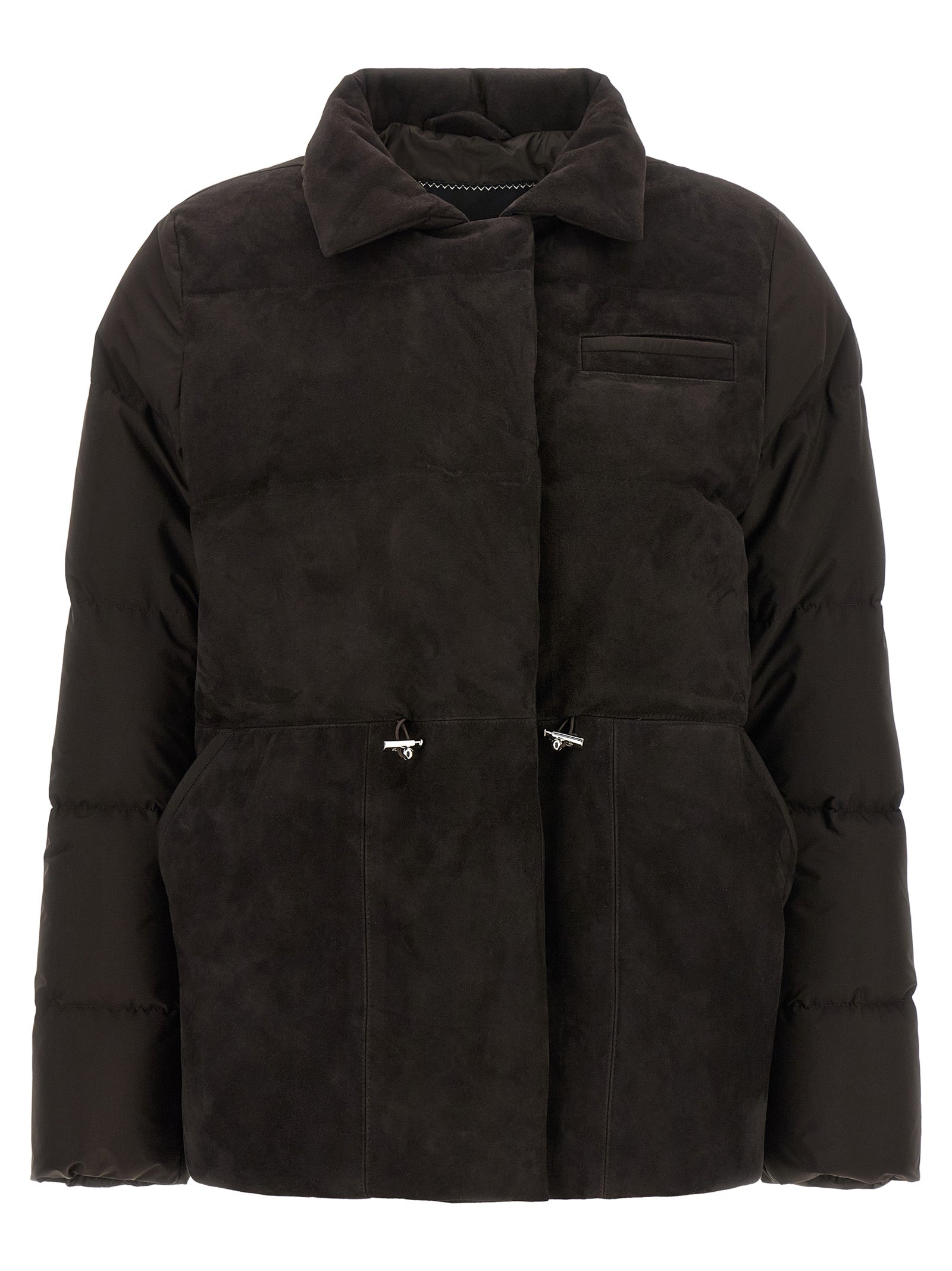 Kiton Brown Polyamide Full-Length Jacket