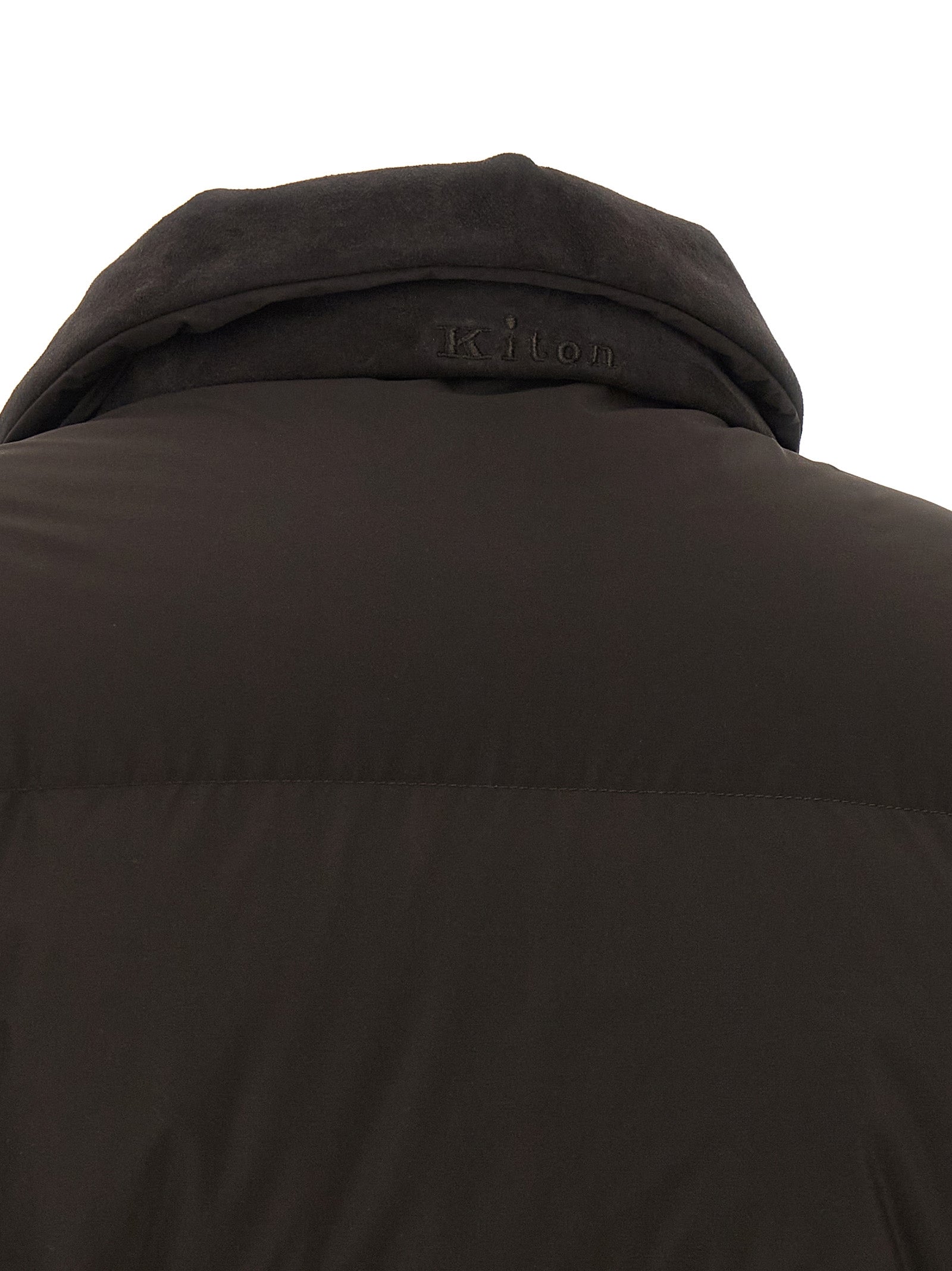Kiton Brown Polyamide Full-Length Jacket