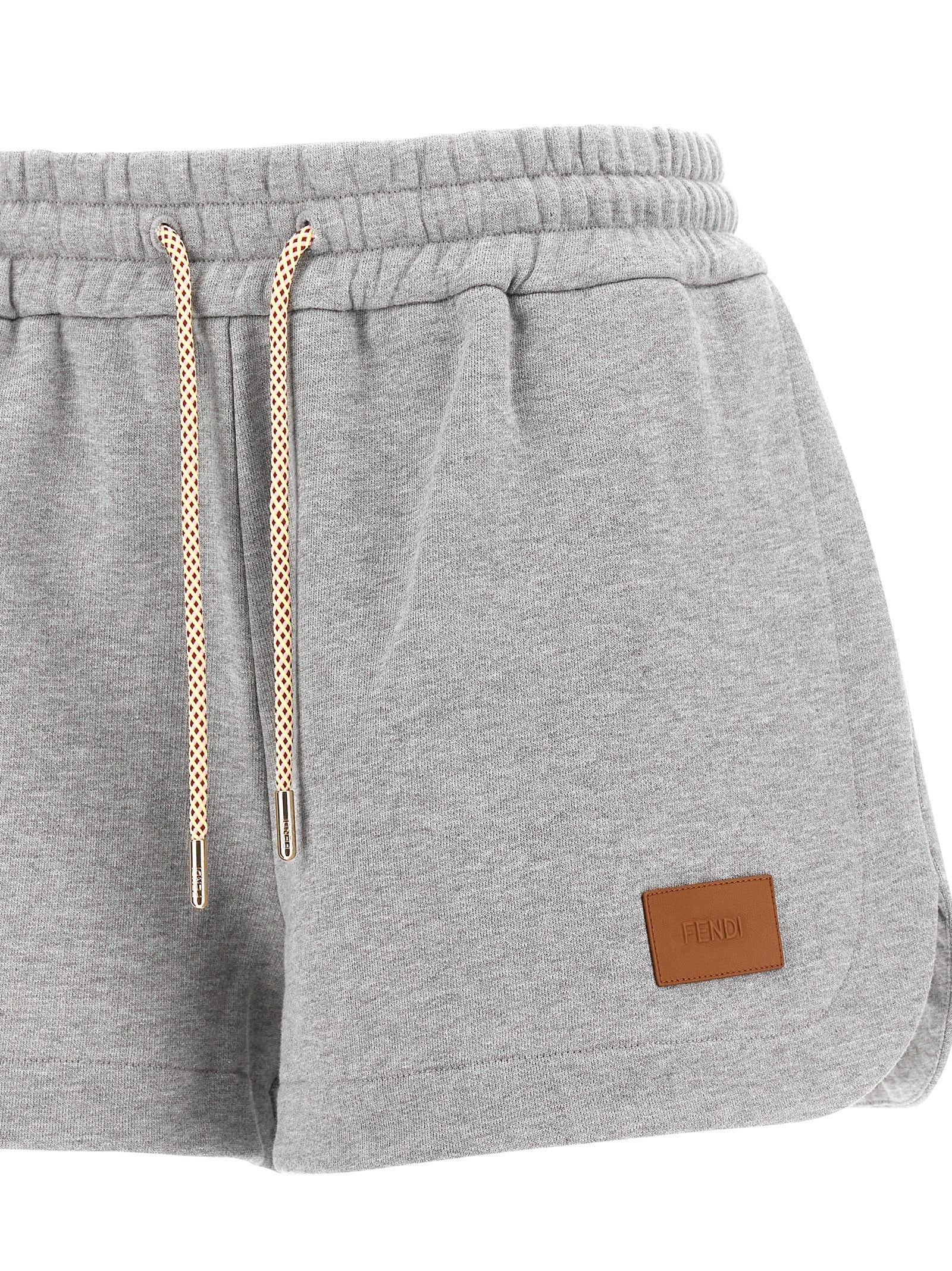 Fendi Gray Cotton Bermuda Shorts