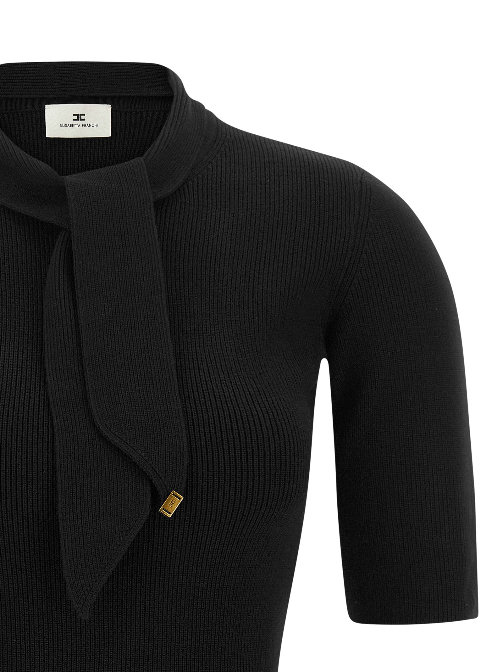Elisabetta Franchi Black Viscose Short Dress