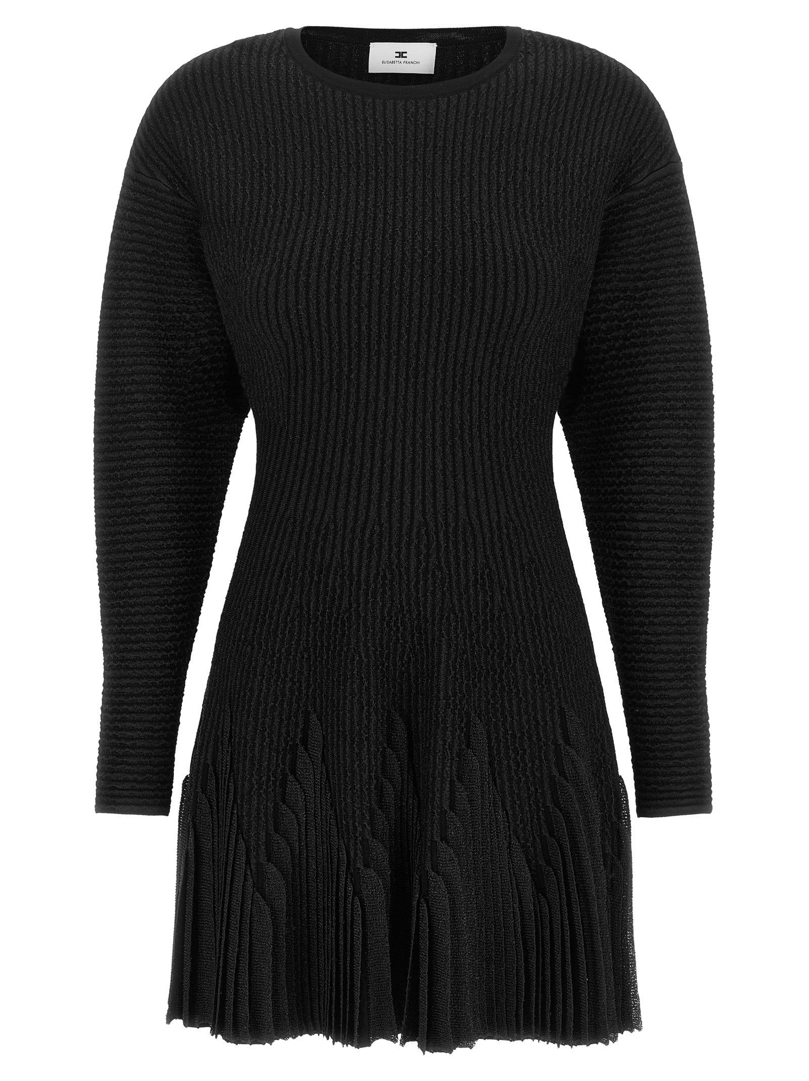 Elisabetta Franchi Black Viscose Short Dress