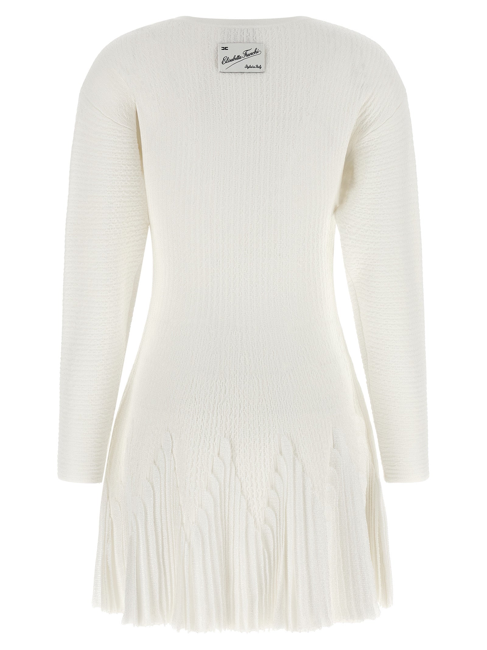 Elisabetta Franchi White Viscose Short Dress