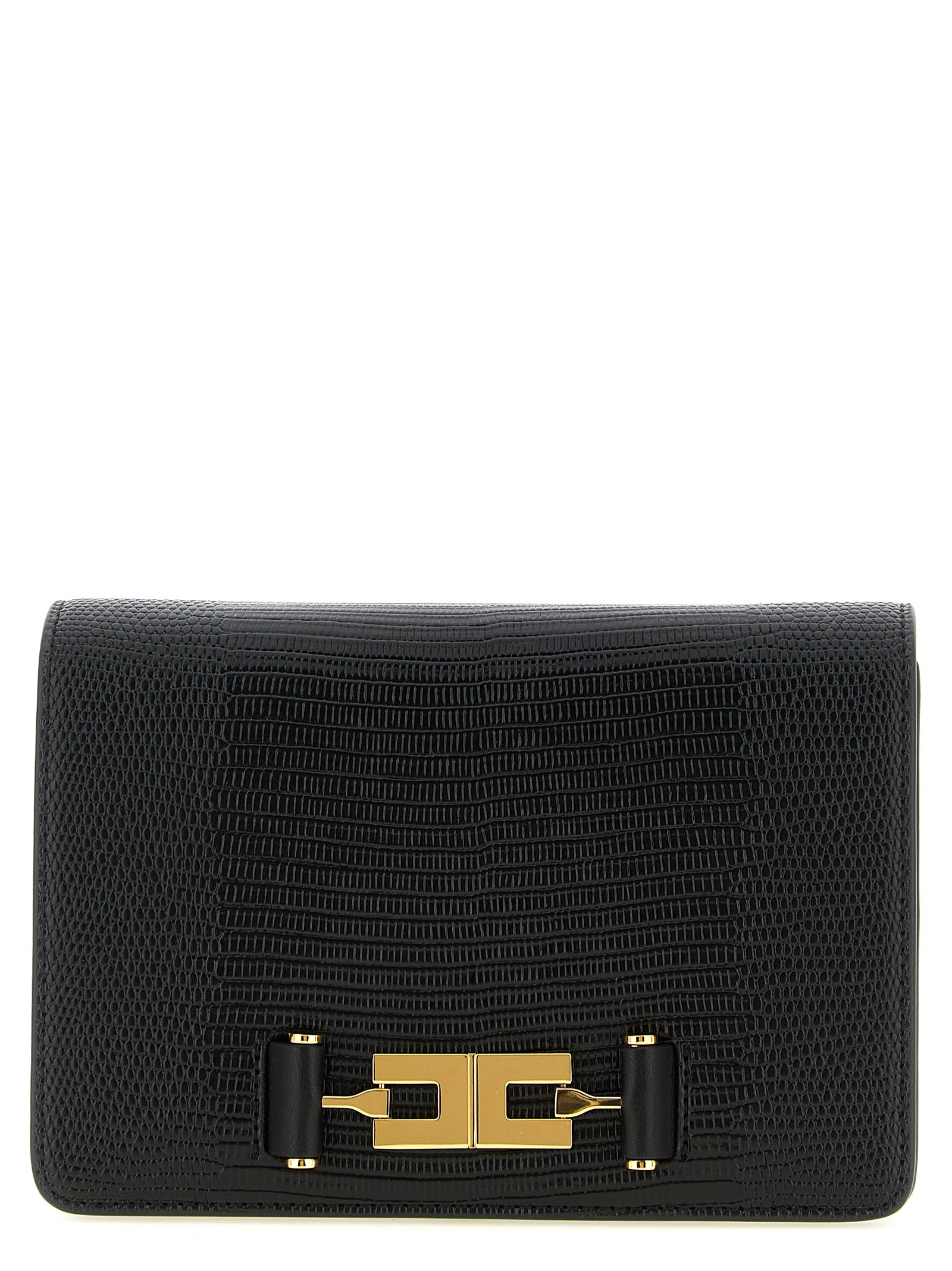 Elisabetta Franchi Black Polyester Clutch Bag