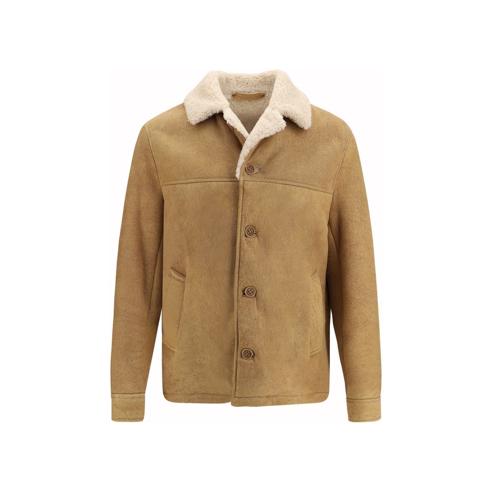 Salvatore Santoro Brown Leather Full-Length Jacket