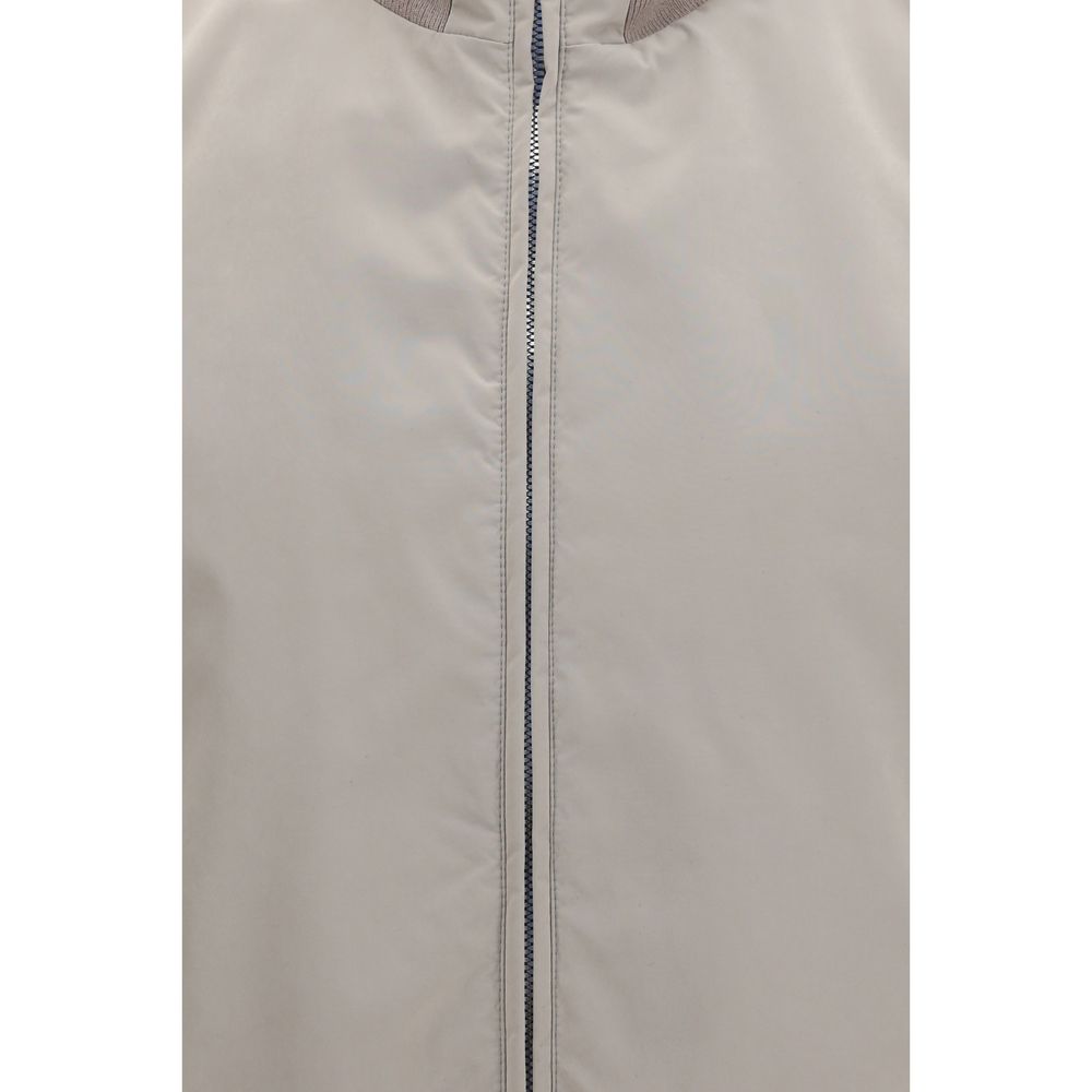 Brunello Cucinelli Gray Polyester Sleeveless Jacket