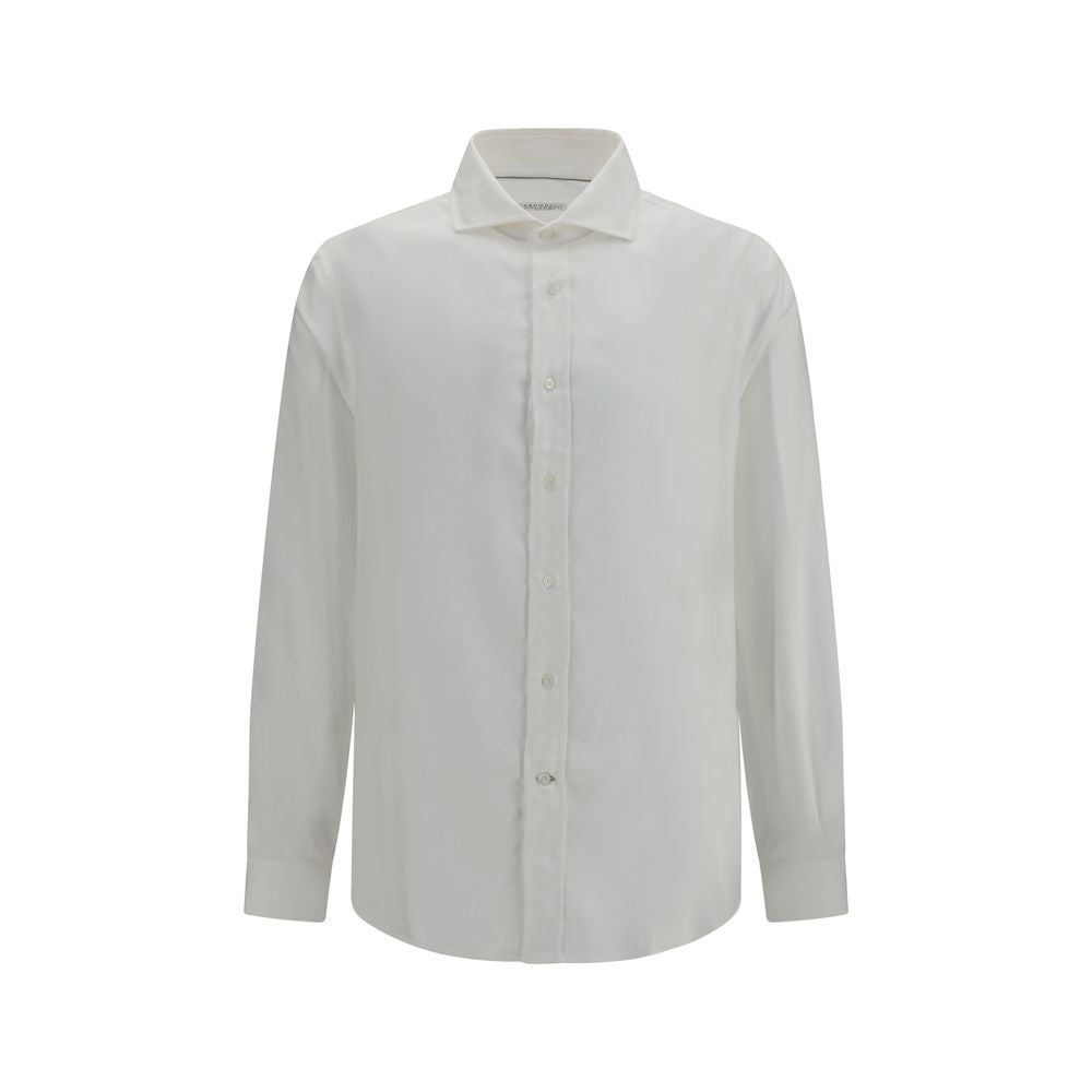 Brunello Cucinelli White Cotton Dress Shirt