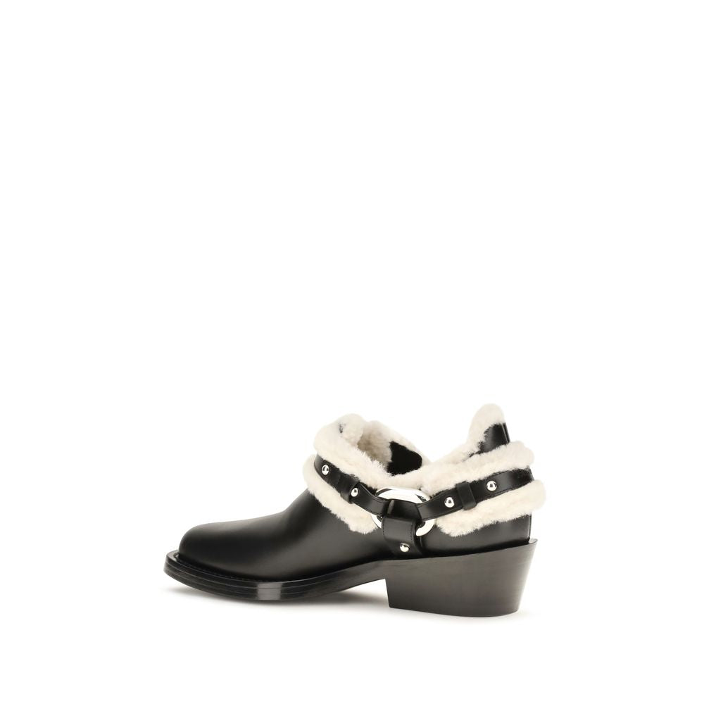 Rabanne Black Calf Leather Bos Taurus Ankle Boots