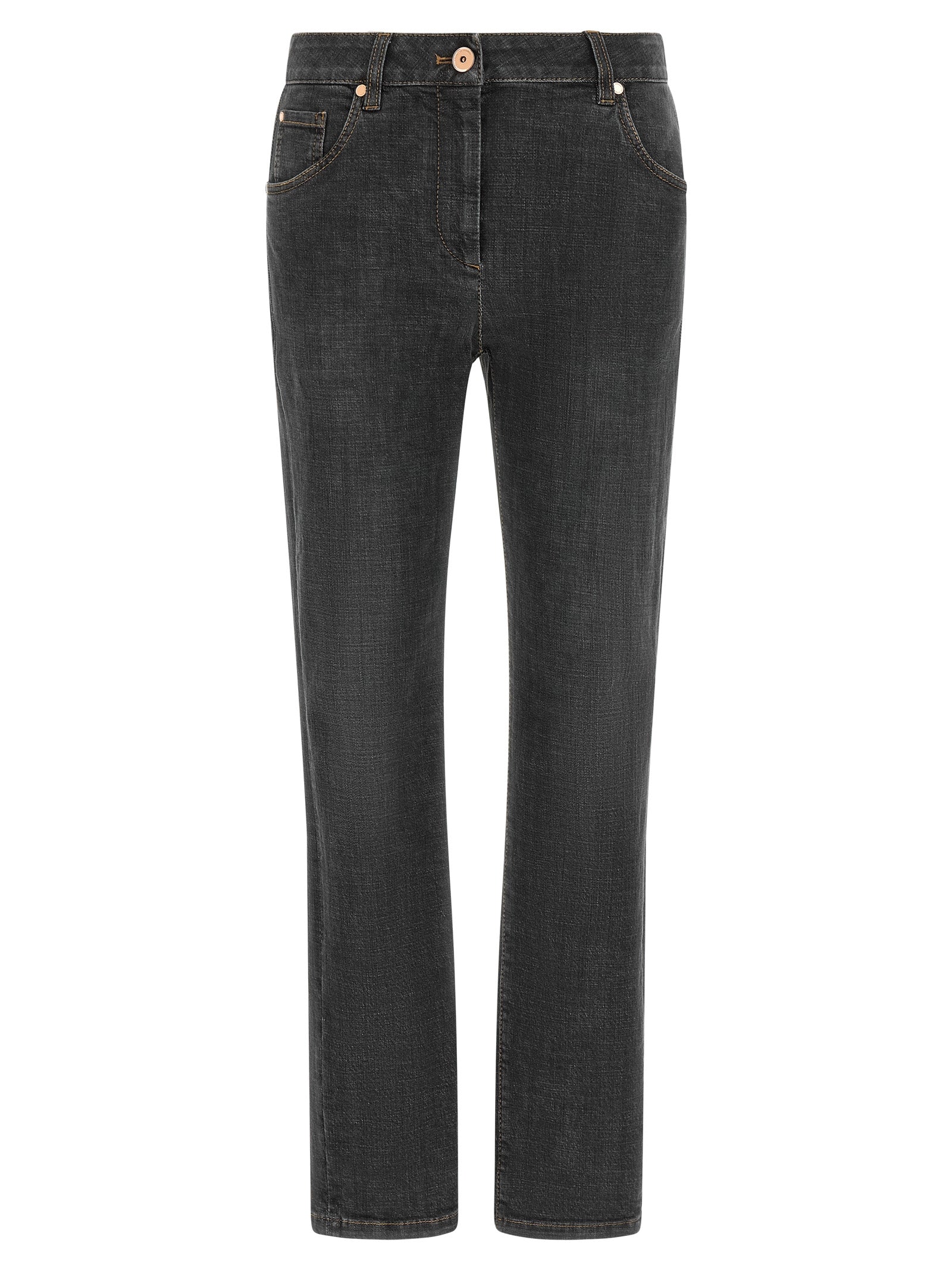Brunello Cucinelli Gray Cotton Slim Fit Jeans