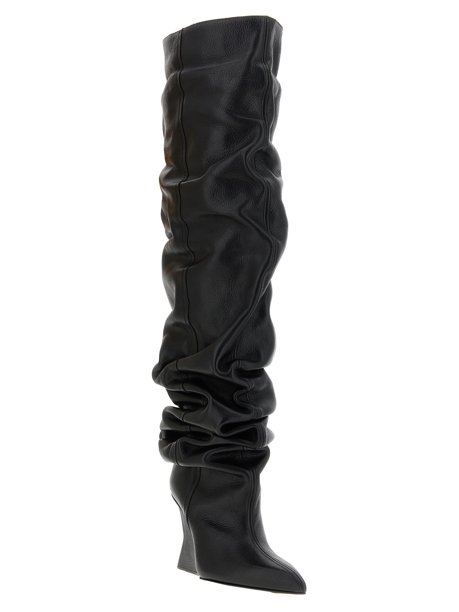 Balmain Black Calfskin Over The Knee