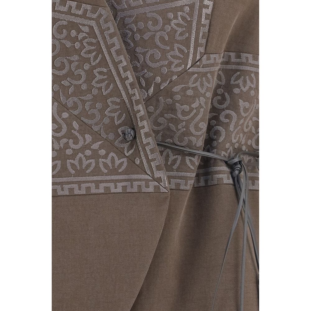 Giorgio Armani Brown Silk Sleeveless Jacket