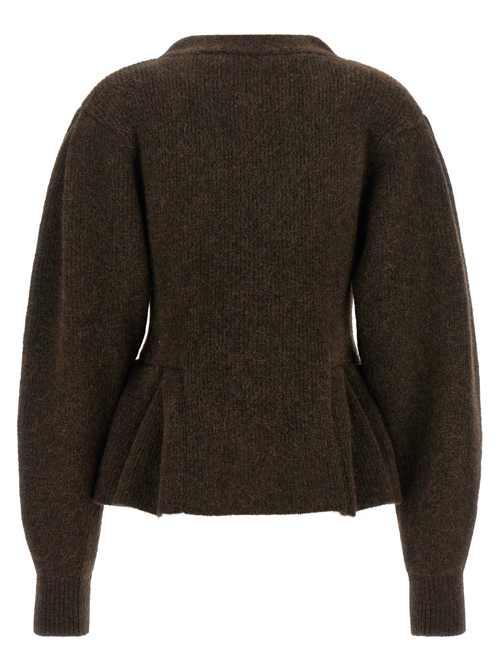 ROTATE BIRGER CHRISTENSEN Brown Wool Cardigan