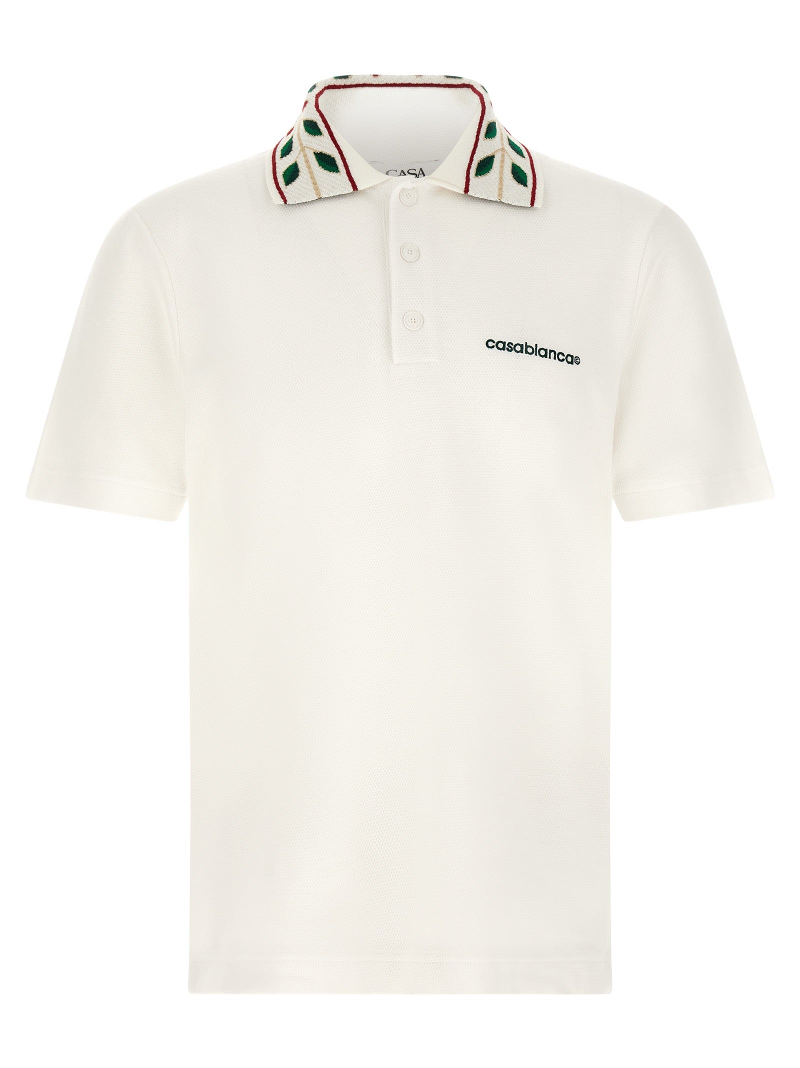 Casablanca White Organic Cotton Polo Shirt