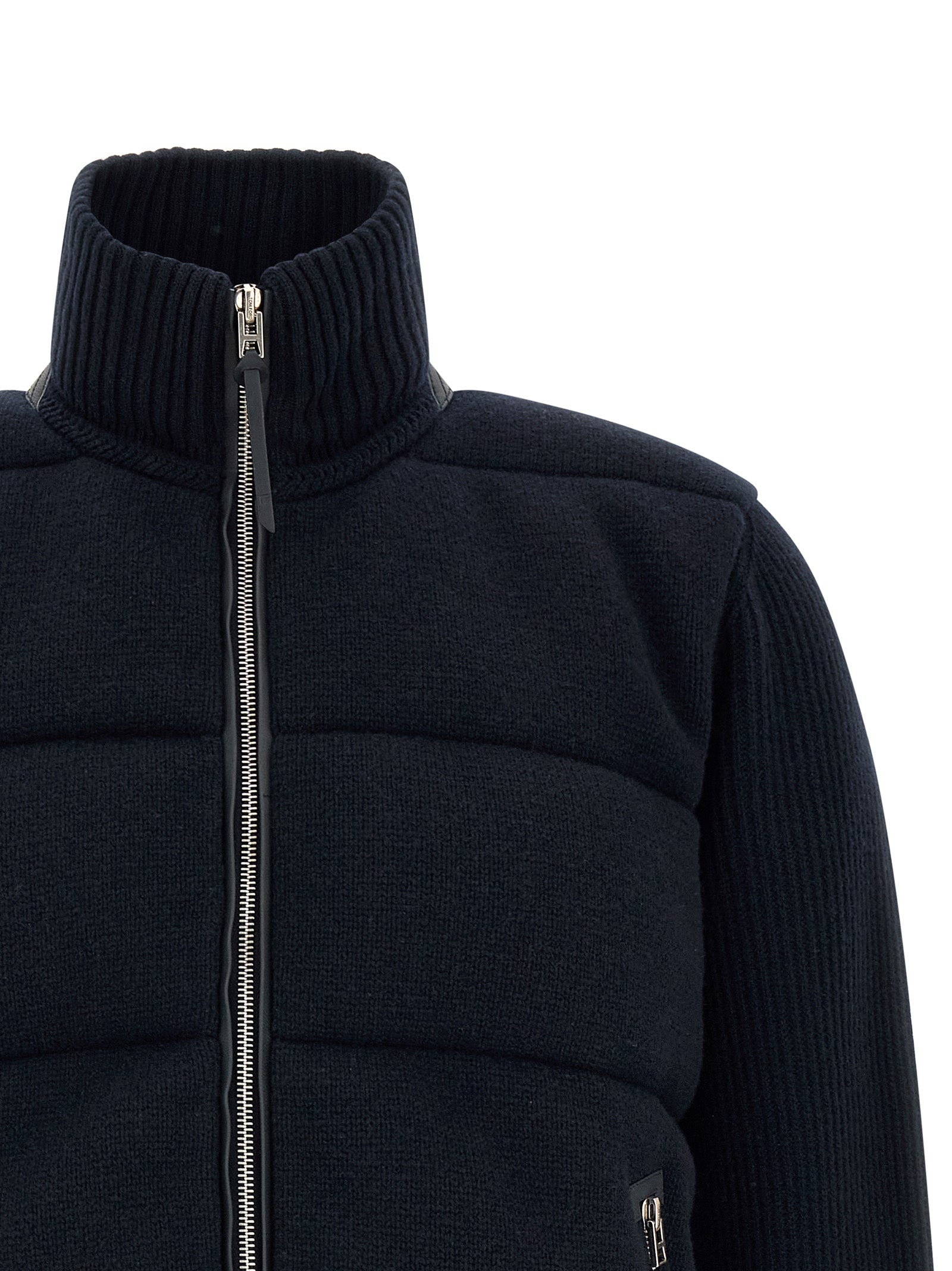 Tom Ford Blue Virgin Wool Full-Length Jacket