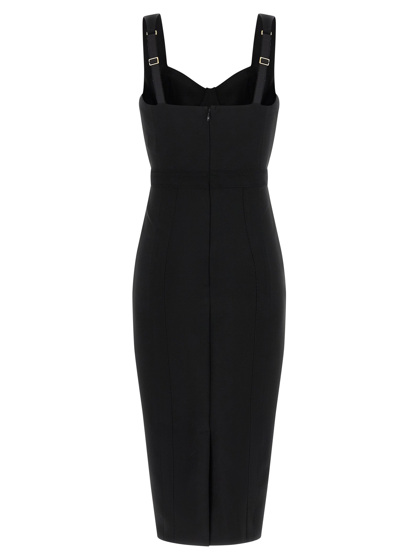 Elisabetta Franchi Black Polyamide Midi Dress