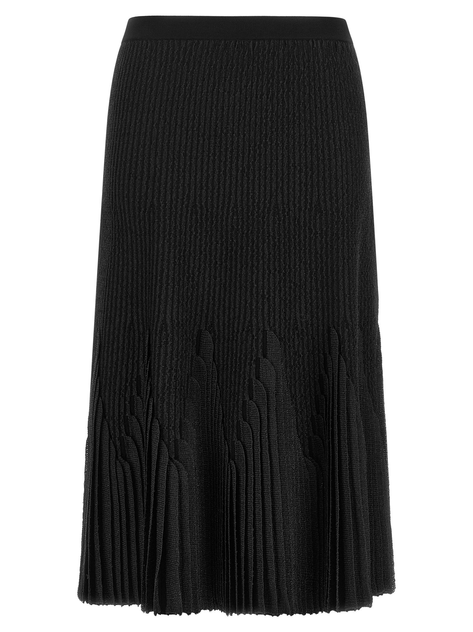 Elisabetta Franchi Black Viscose Midi Skirt