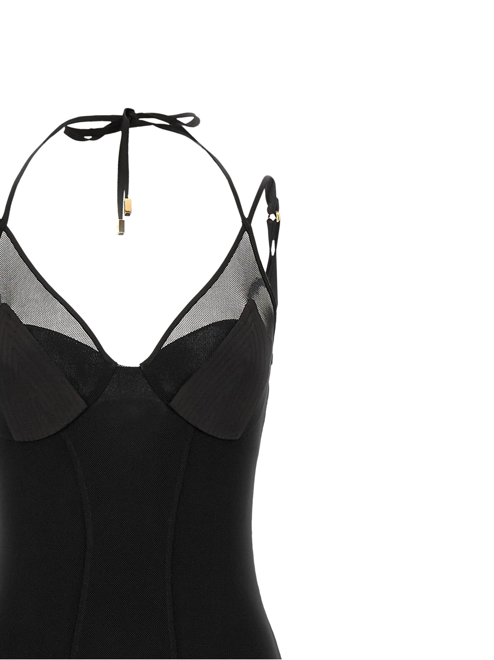Elisabetta Franchi Black Polyamide Long Dress