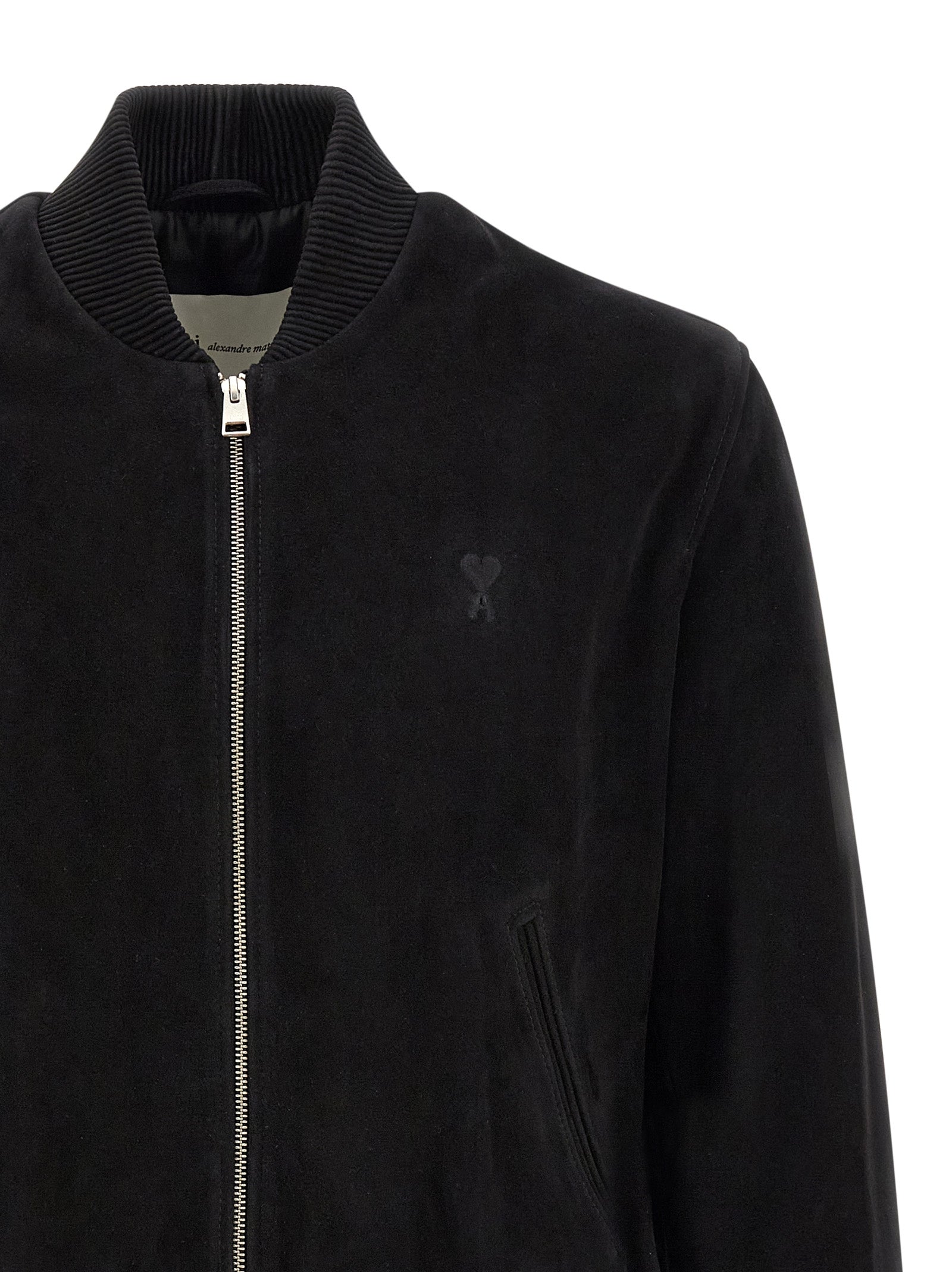 Ami Paris Black Goatskin Bomber