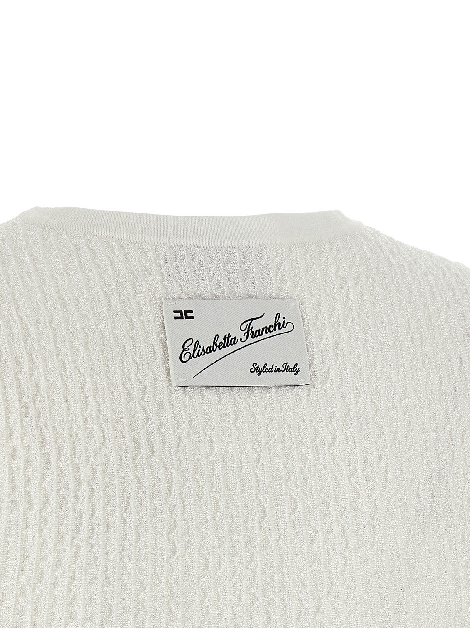 Elisabetta Franchi White Viscose Sleeveles T-Shirt