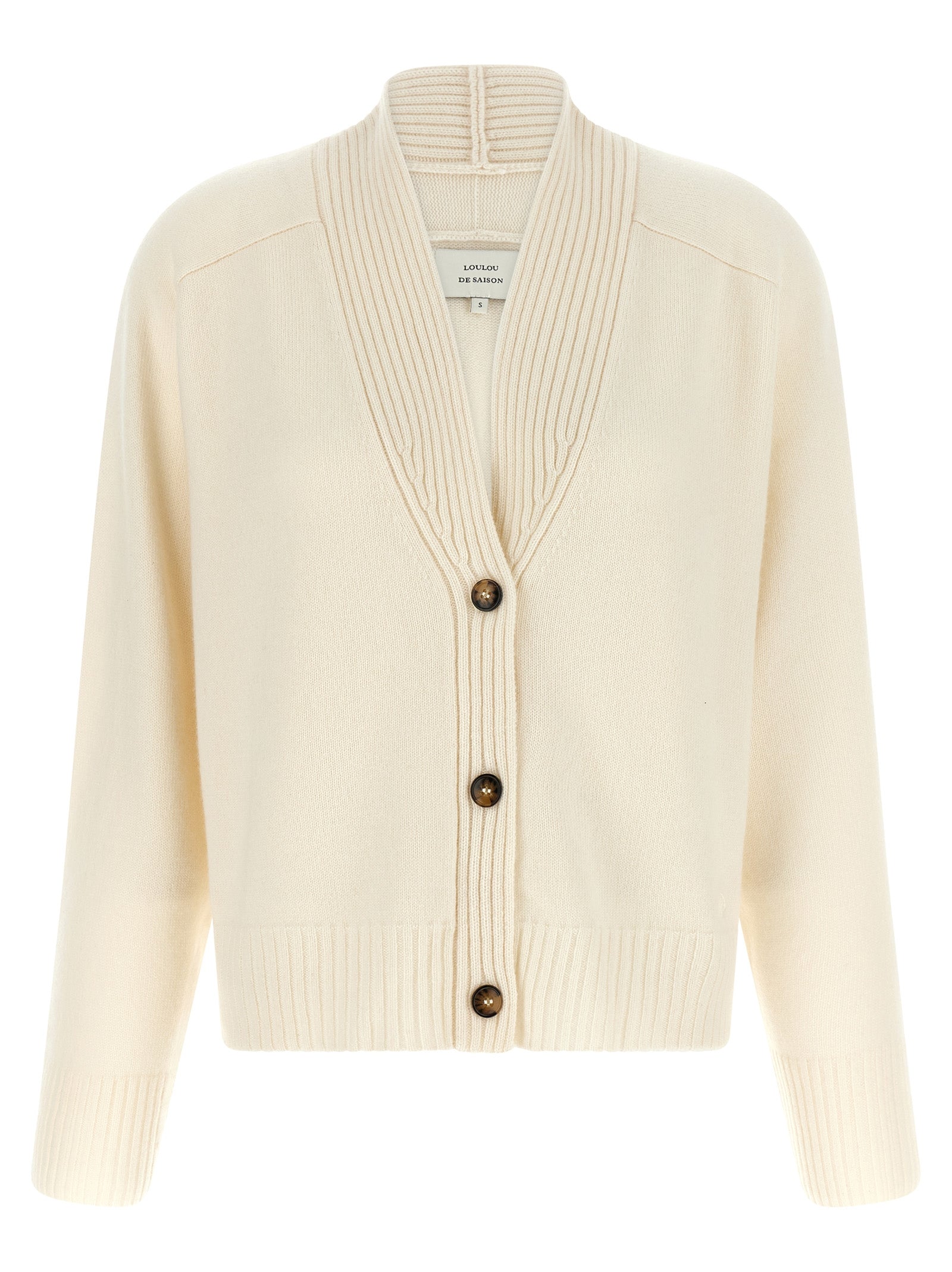 Loulou De Saison White Cashmere Cardigan