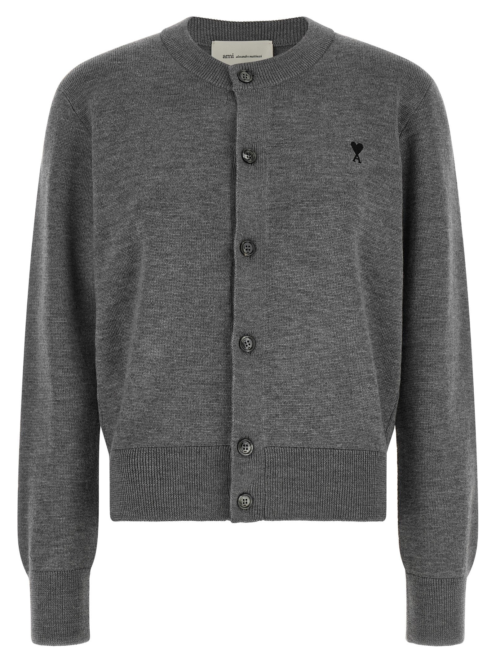 Ami Paris Gray Wool Cardigan