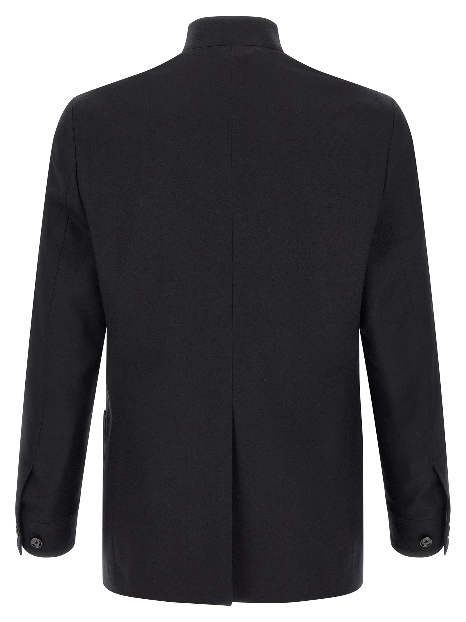 Lardini Black Cashmere Full-Length Jacket