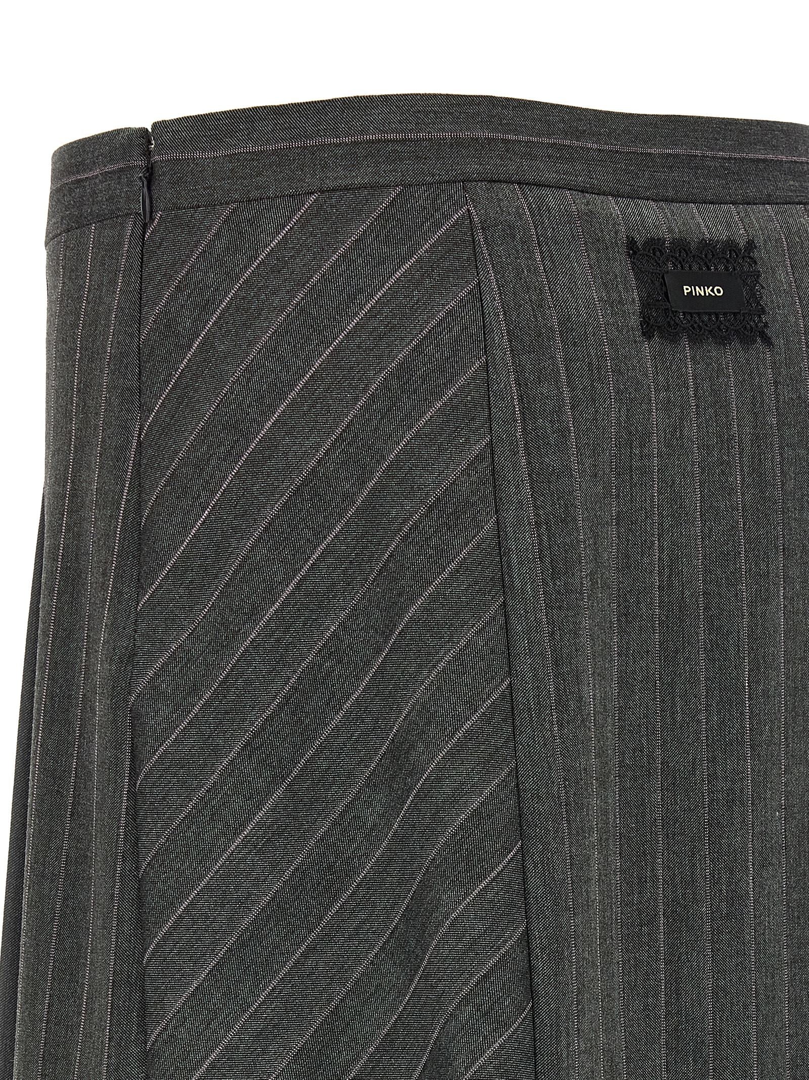 PINKO Gray Polyester Long Skirt