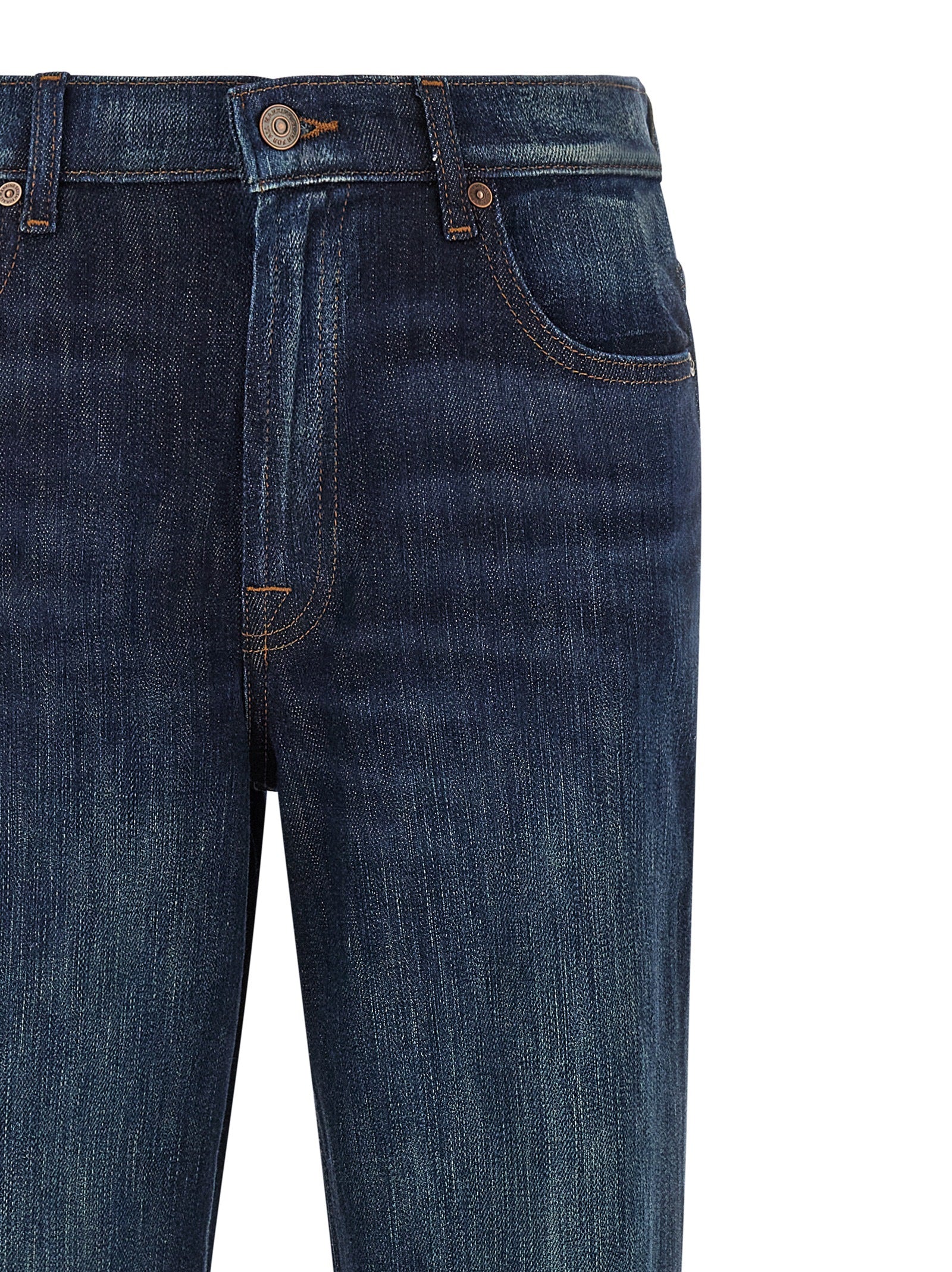 7 For All Mankind Blue Cotton Flared Jeans