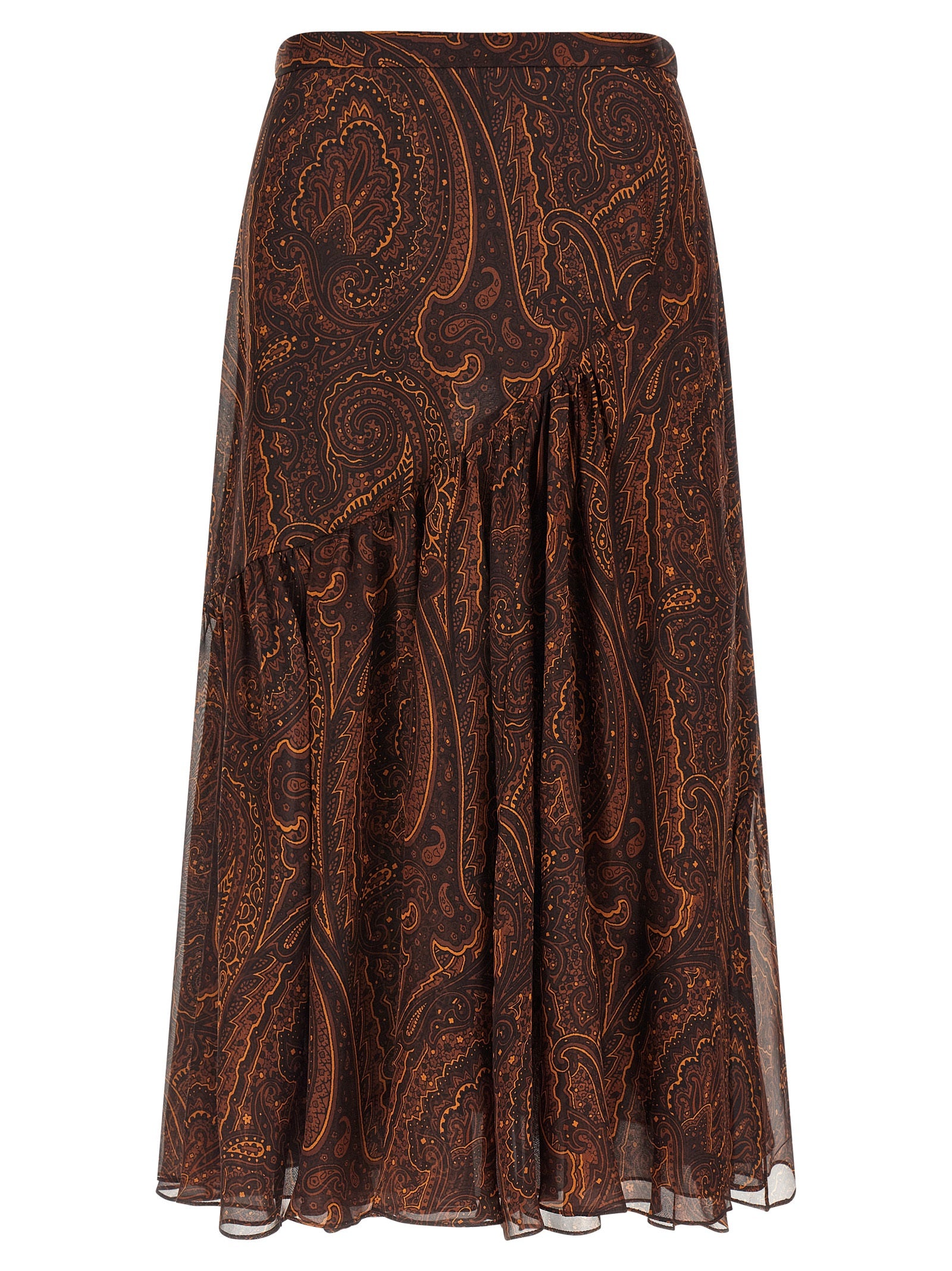 Etro Brown Silk Mini Skirt