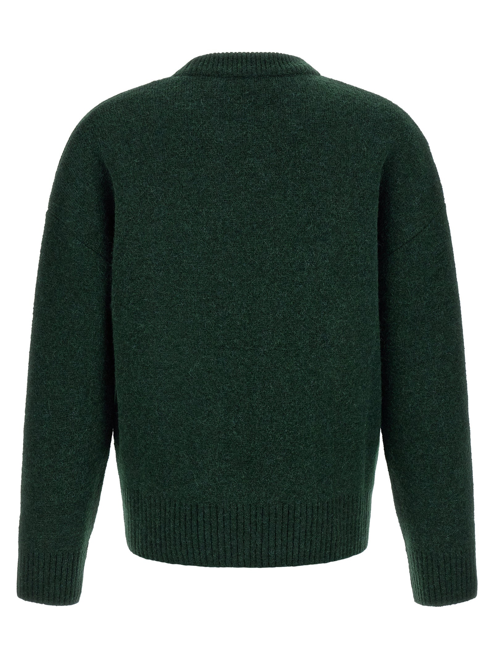 Ami Paris Bicolor Alpaca Leather Cardigan